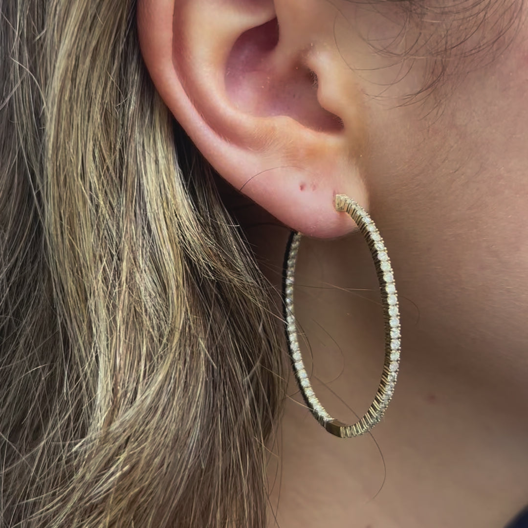 Diamonds Inside-Out Hoop Earrings (2.60 ct.) in 14K Gold