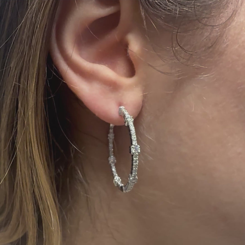 Diamond Inside-Out Hoop Earrings (2.00 ct.) in 14K Gold