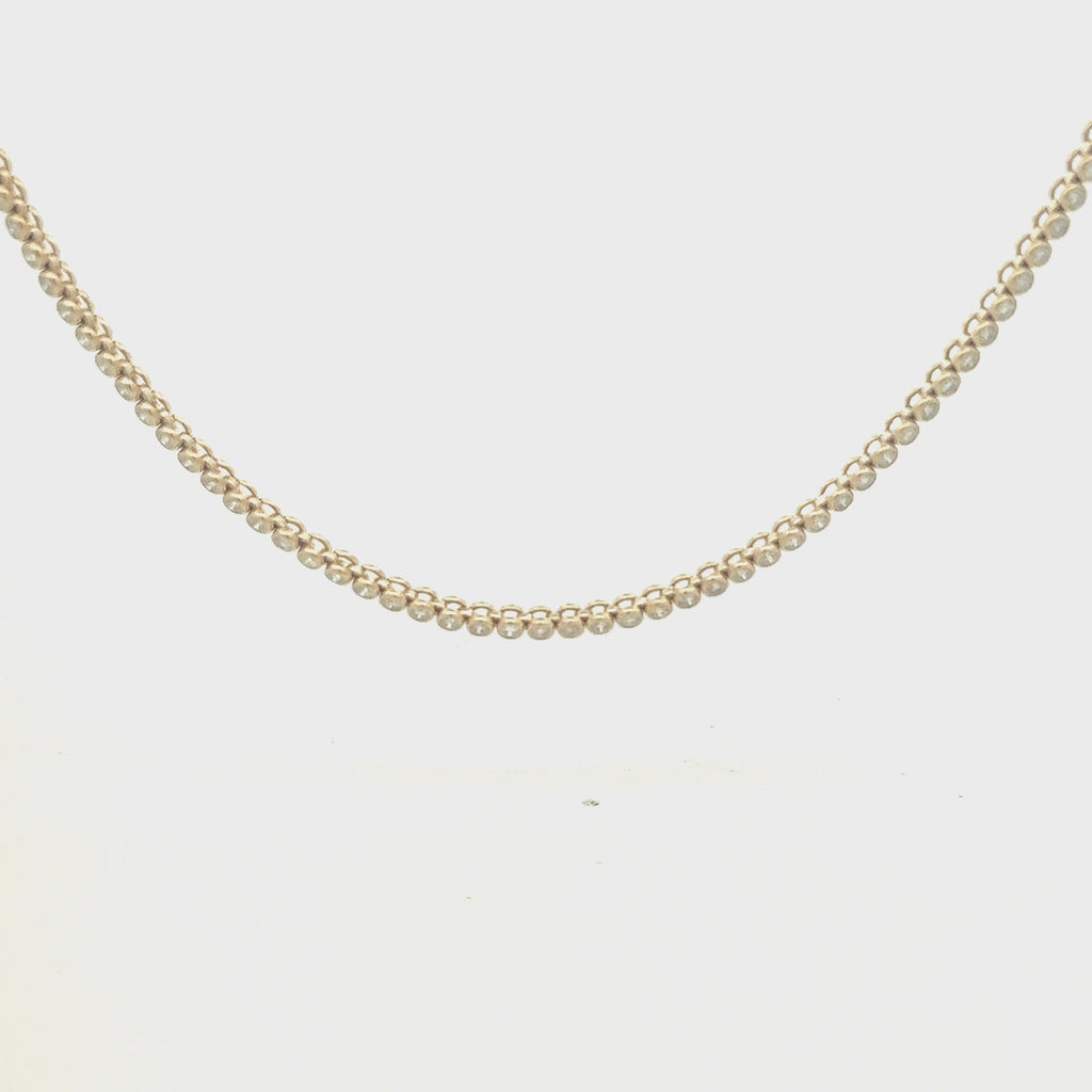 Diamond Tennis Necklace (3.25 ct.) 2.5 mm Bezel Setting in 14K Gold