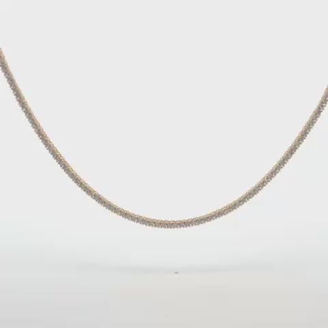 Diamond Tennis Necklace (4.00 ct.) 2.20 mm 4-Prongs Setting in 14K Gold + Chain Extender