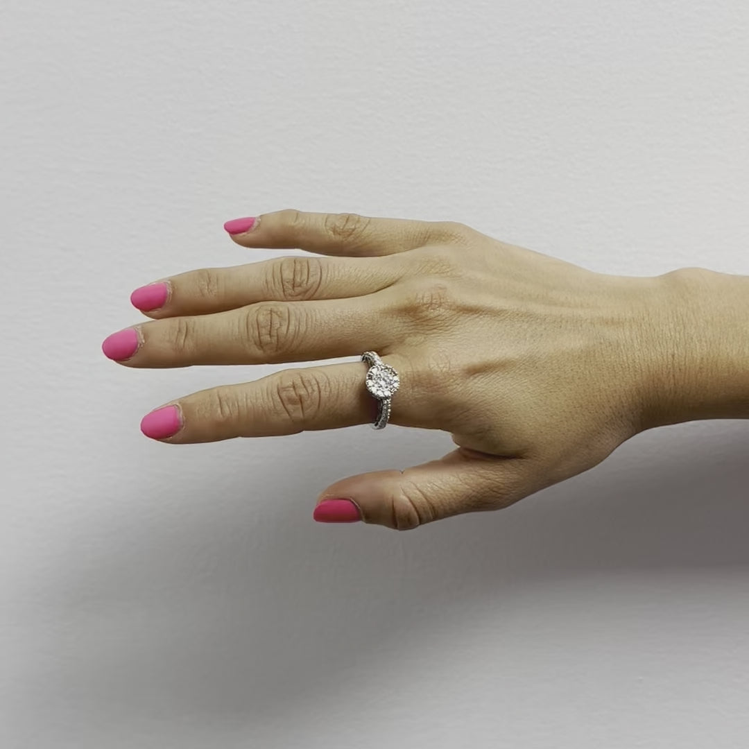 Ready to Ship Brown & Diamond Cluster Ring (0.74 ct.) in 18K Gold, Made in Italy