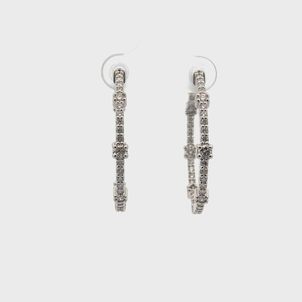 Diamond Inside-Out Hoop Earrings (2.00 ct.) in 14K Gold