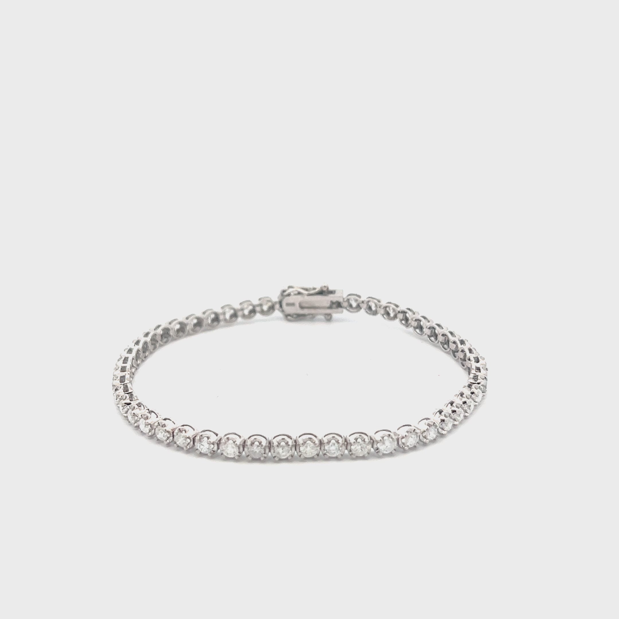 Diamond Tennis Bracelet (2.00 ct.) 1.8 mm Buttercup Setting in 14K Gold