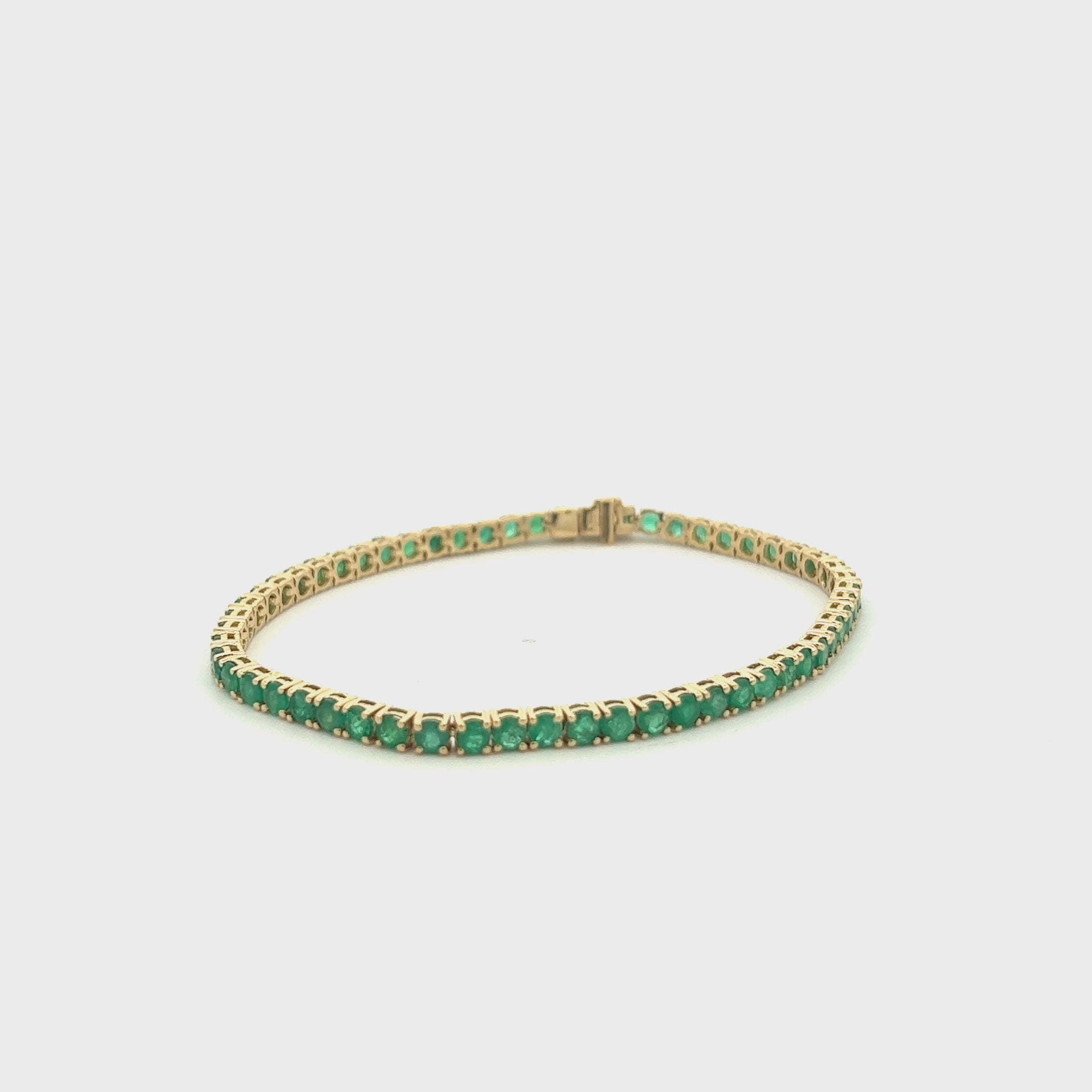 Emerald Tennis Bracelet (5.35 ct.) 3.00 mm 4-Prongs Setting in 14K Gold