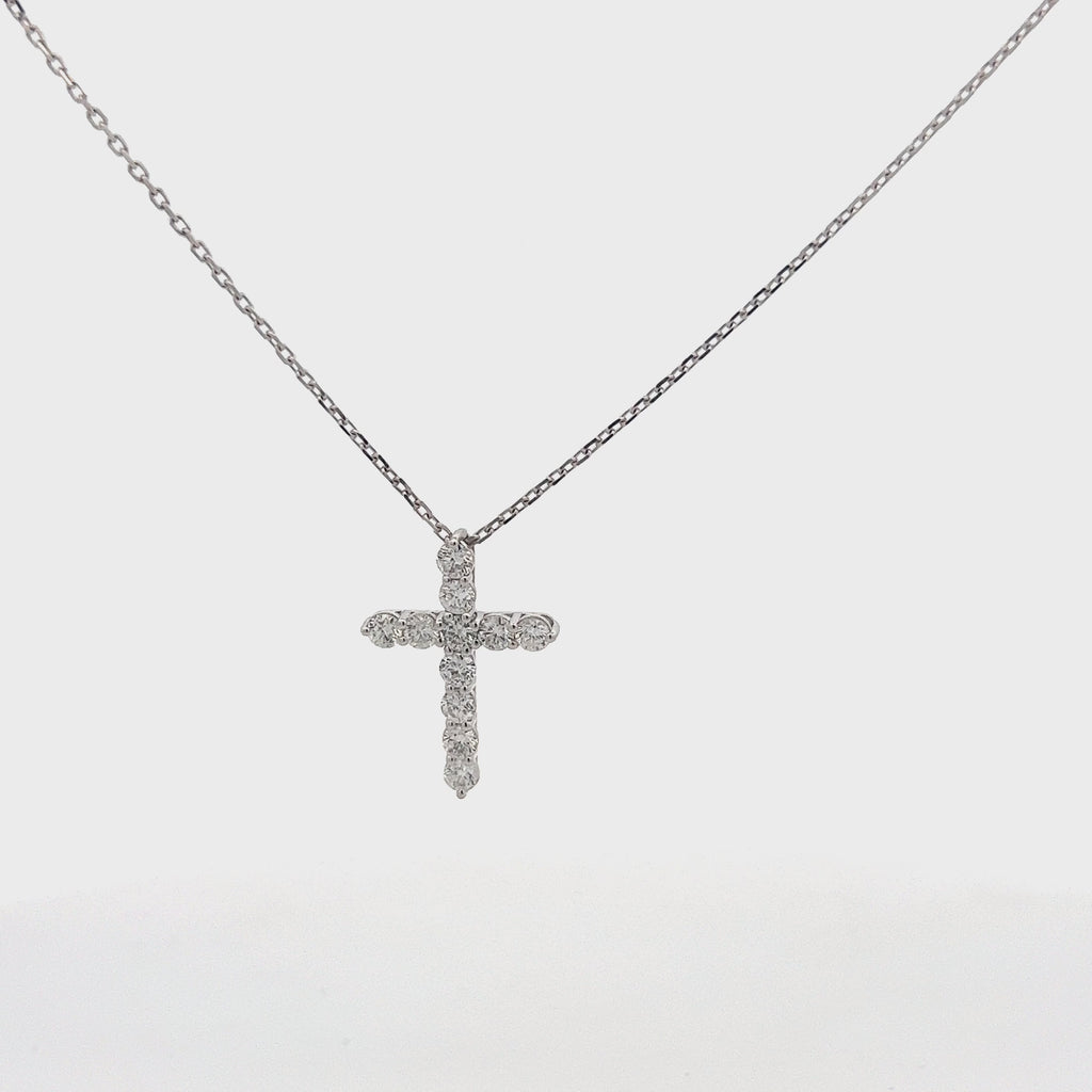 Diamond Cross Necklace (1.25 ct.) in 14K Gold