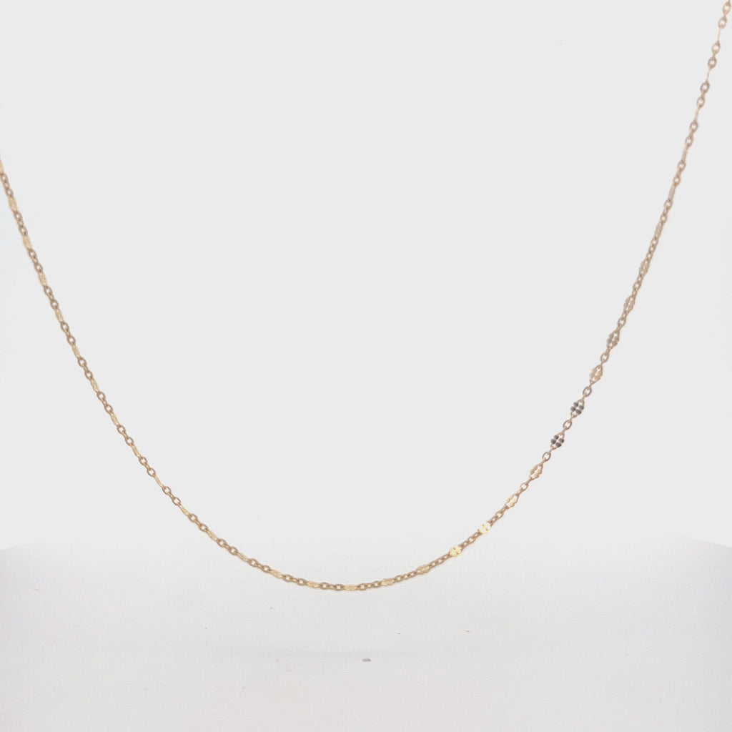 Flat Marine Chain Necklace in 14K Gold