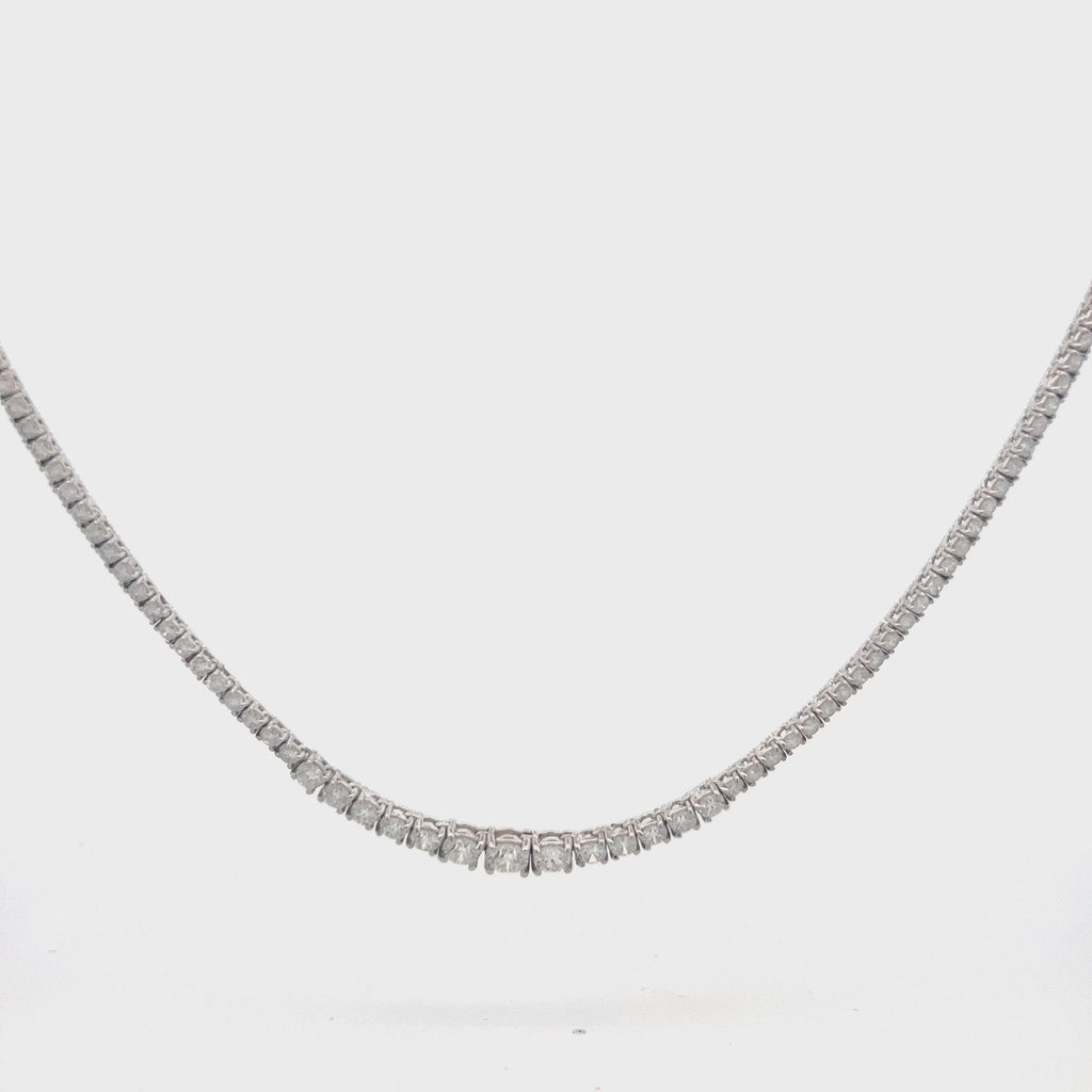 Showroom Collection Riviera Diamond Tennis Necklace (7.00 ct.) 2 mm to 4.5 mm 4-Prongs Setting in 14K Gold