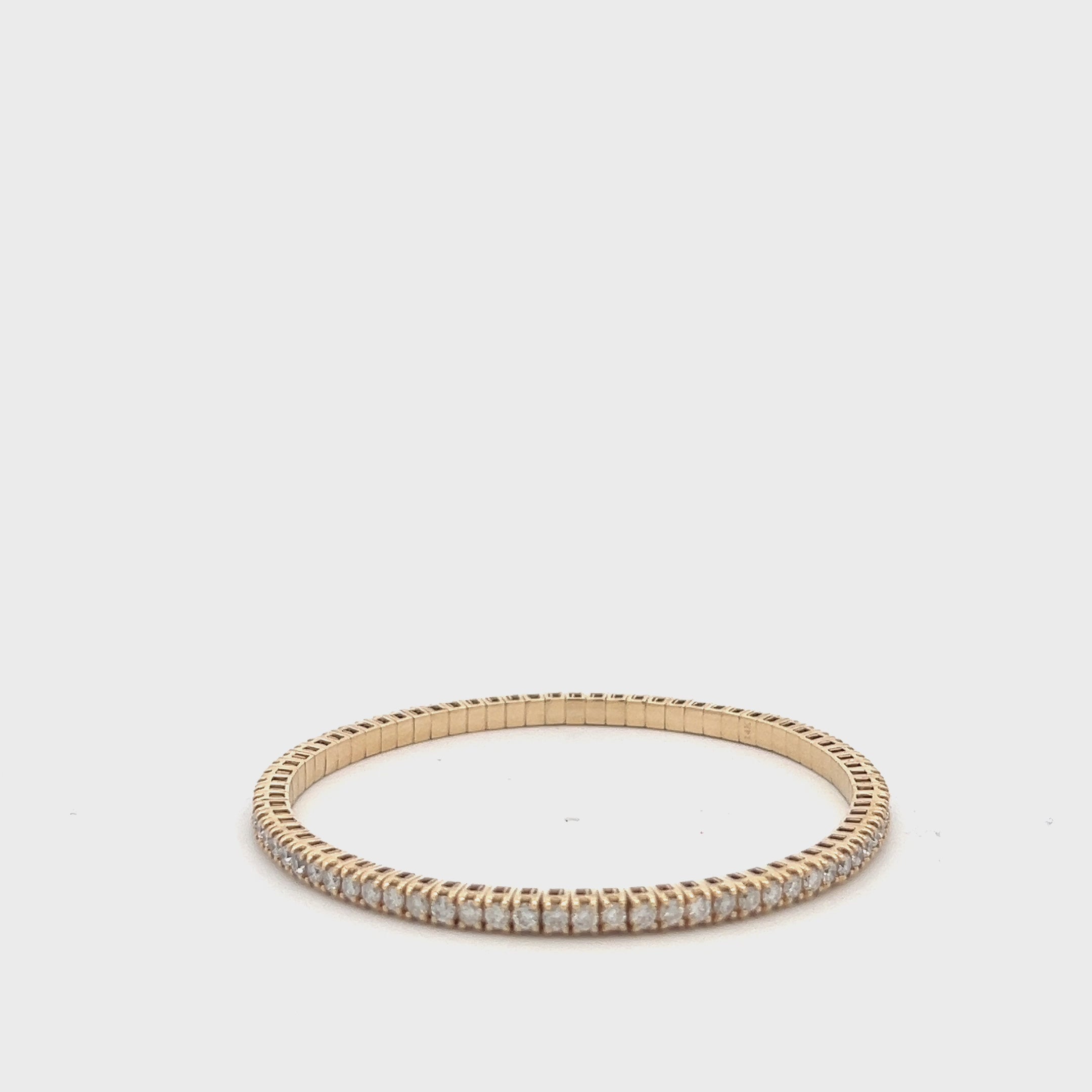 Stretchy Diamond Stackable Tennis Bracelet Cuff (3.25 ct.) in 14K Gold