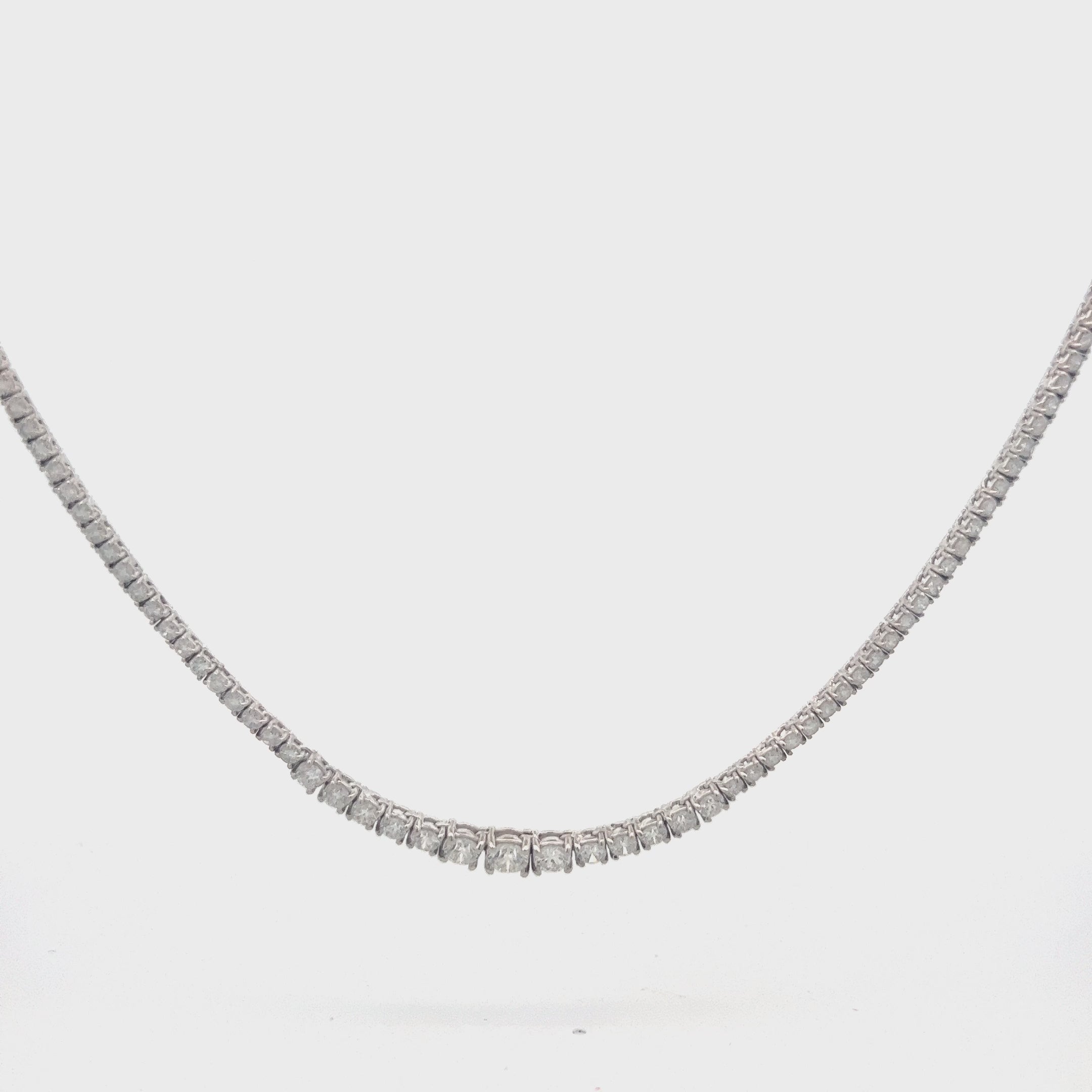 Riviera Diamond Tennis Necklace (7.00 ct.) 2 mm to 4.5 mm 4-Prongs Setting in 14K Gold