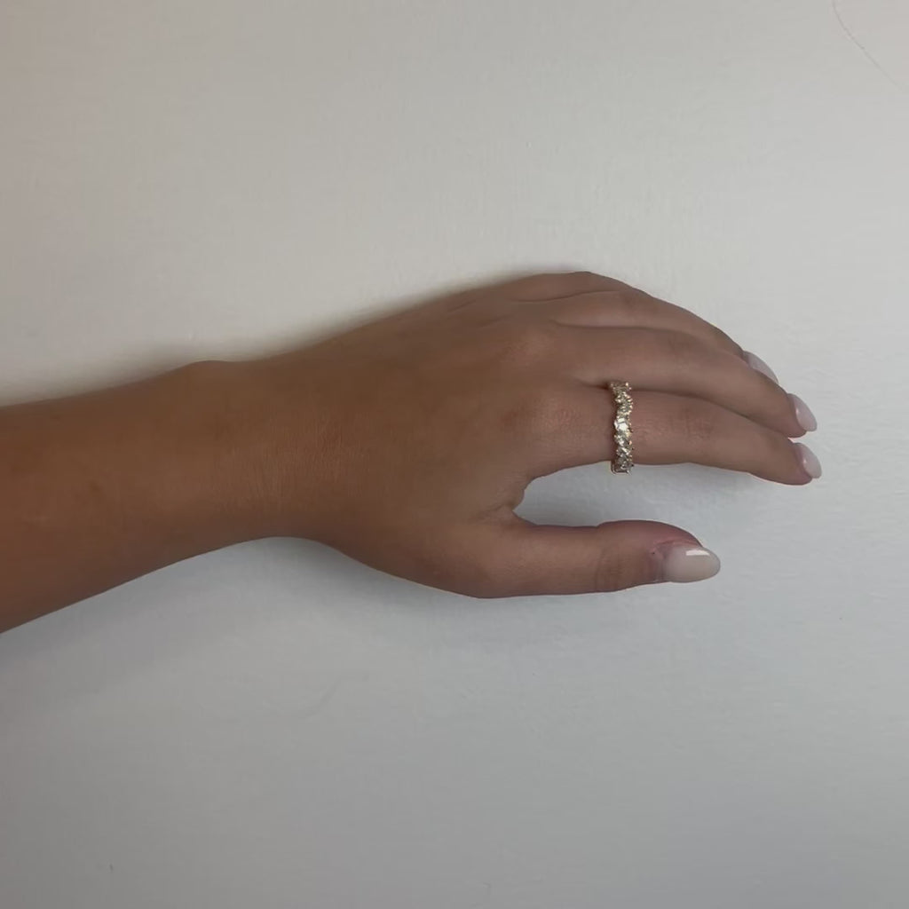 Fancy Multi Shape Diamond Eternity Band (3.43 ct.) in 18K Gold