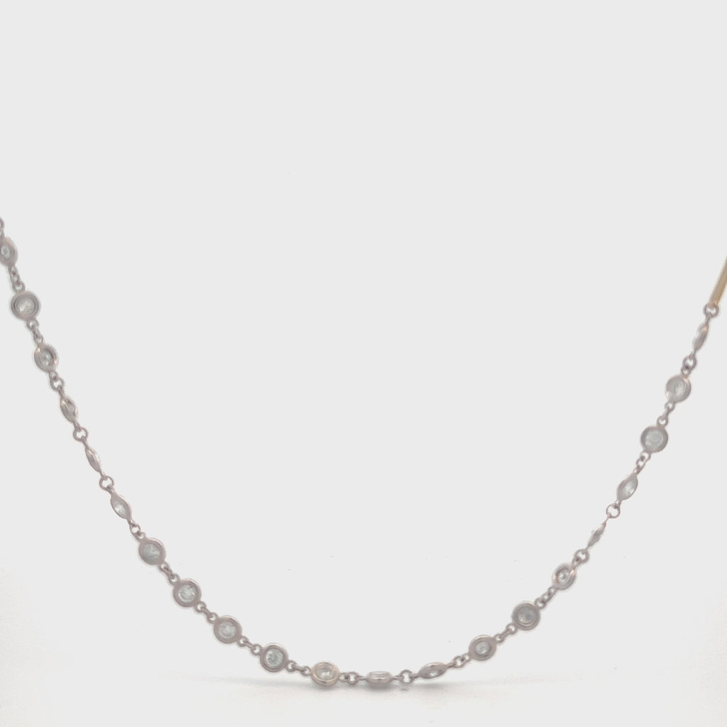 Diamond Station Necklace With Paper Clip Chain (1.42 ct.) in 14K Gold