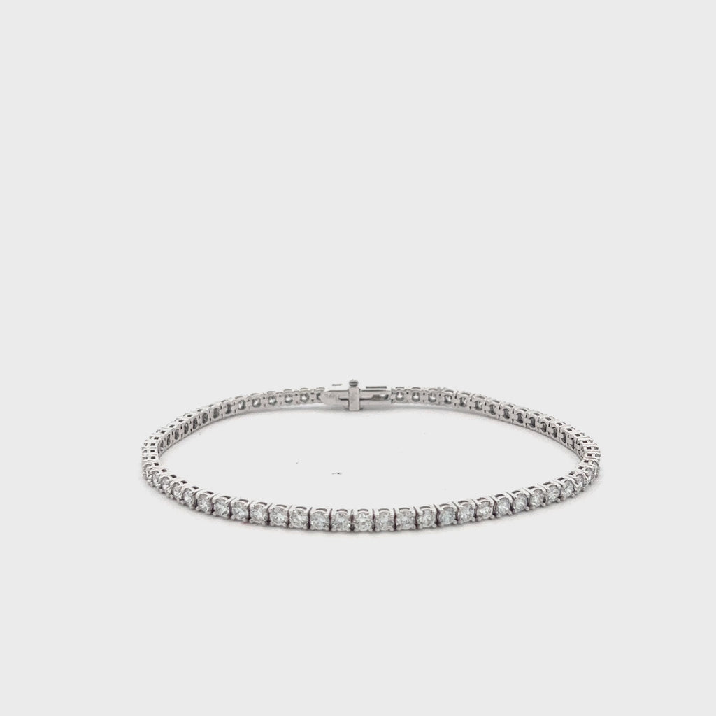 Lab Grown Diamond Tennis Bracelet (4.00 ct.) 2.80mm 4-Prongs Setting in 14K Gold