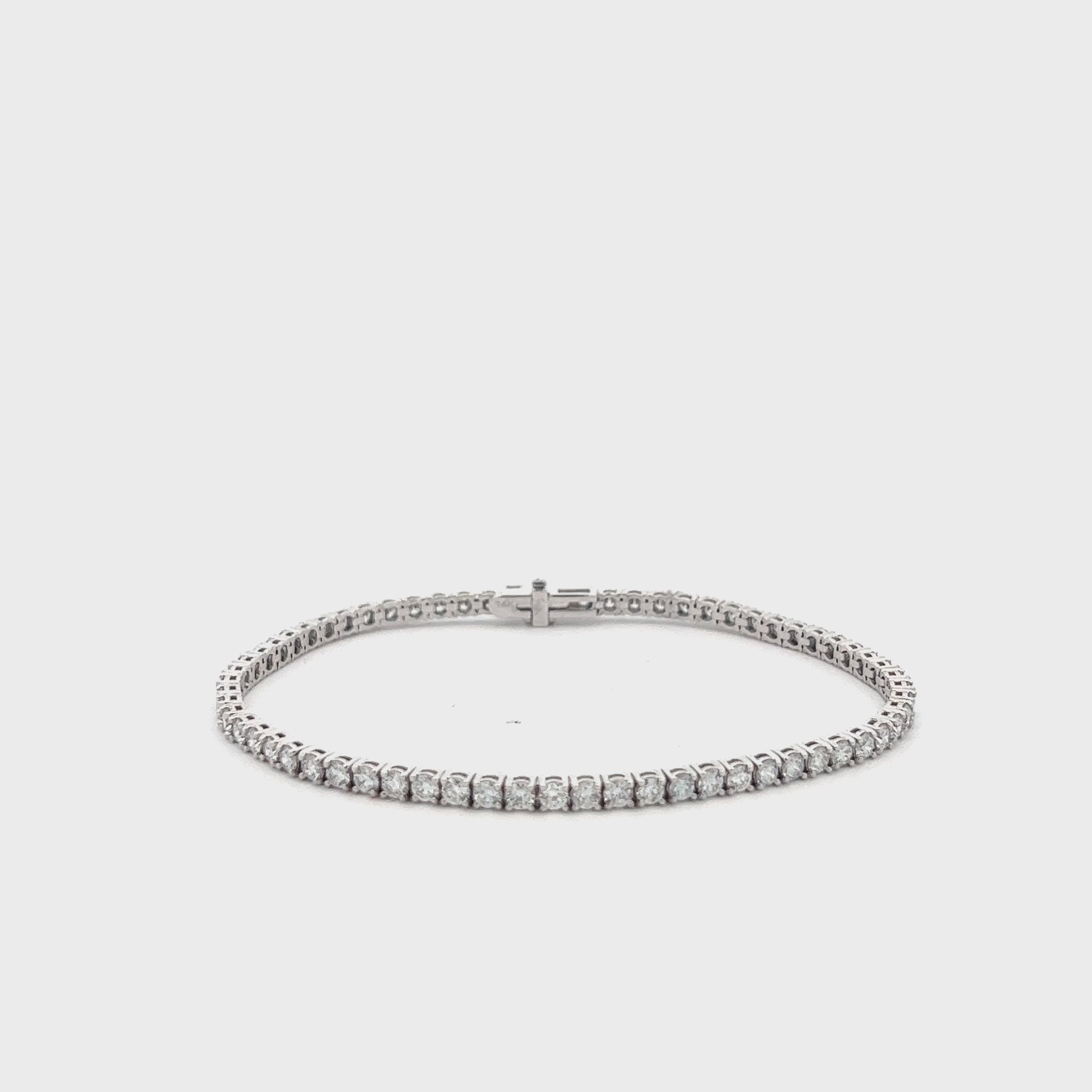 Lab Grown Diamond Tennis Bracelet (4.00 ct.) 2.80mm 4-Prongs Setting in 14K Gold