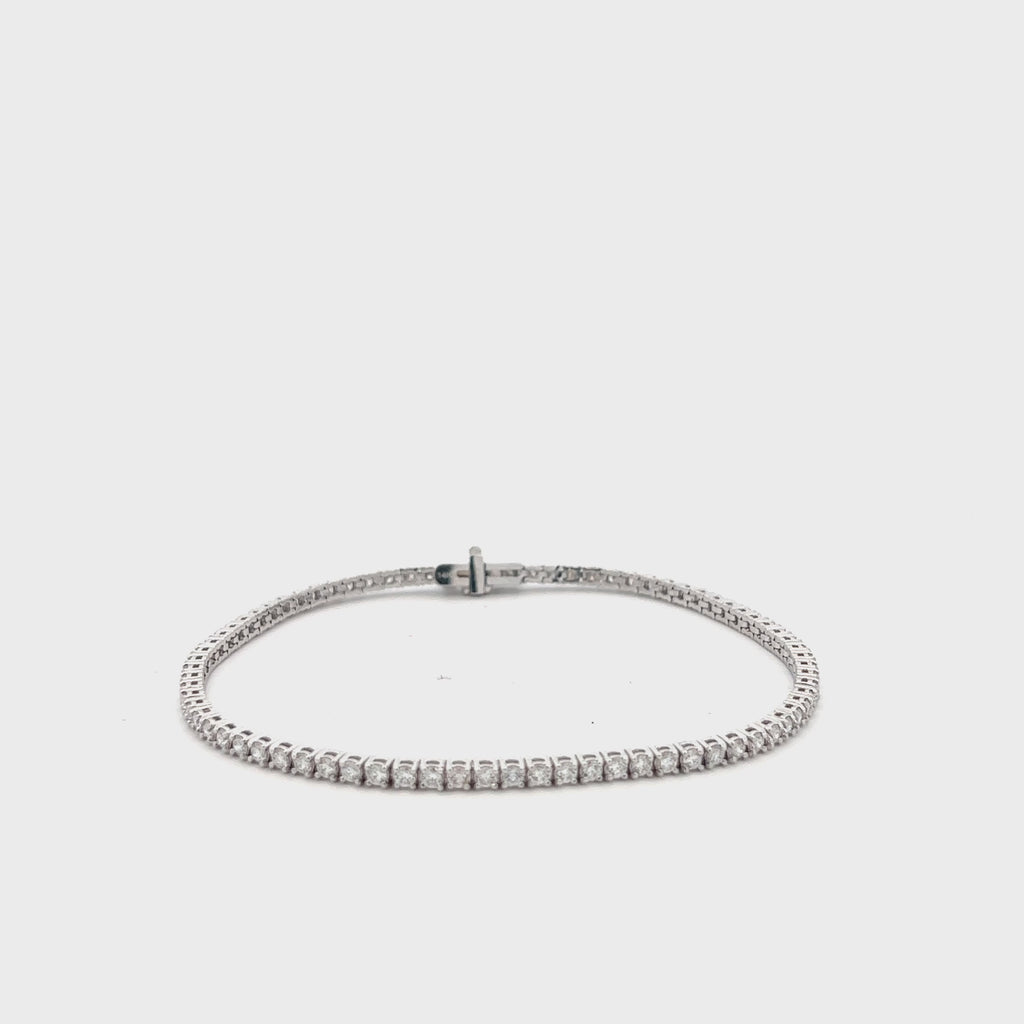 Lab Grown Diamond Tennis Bracelet (2.00 ct.) 2.40mm 4-Prongs Setting in 14K Gold