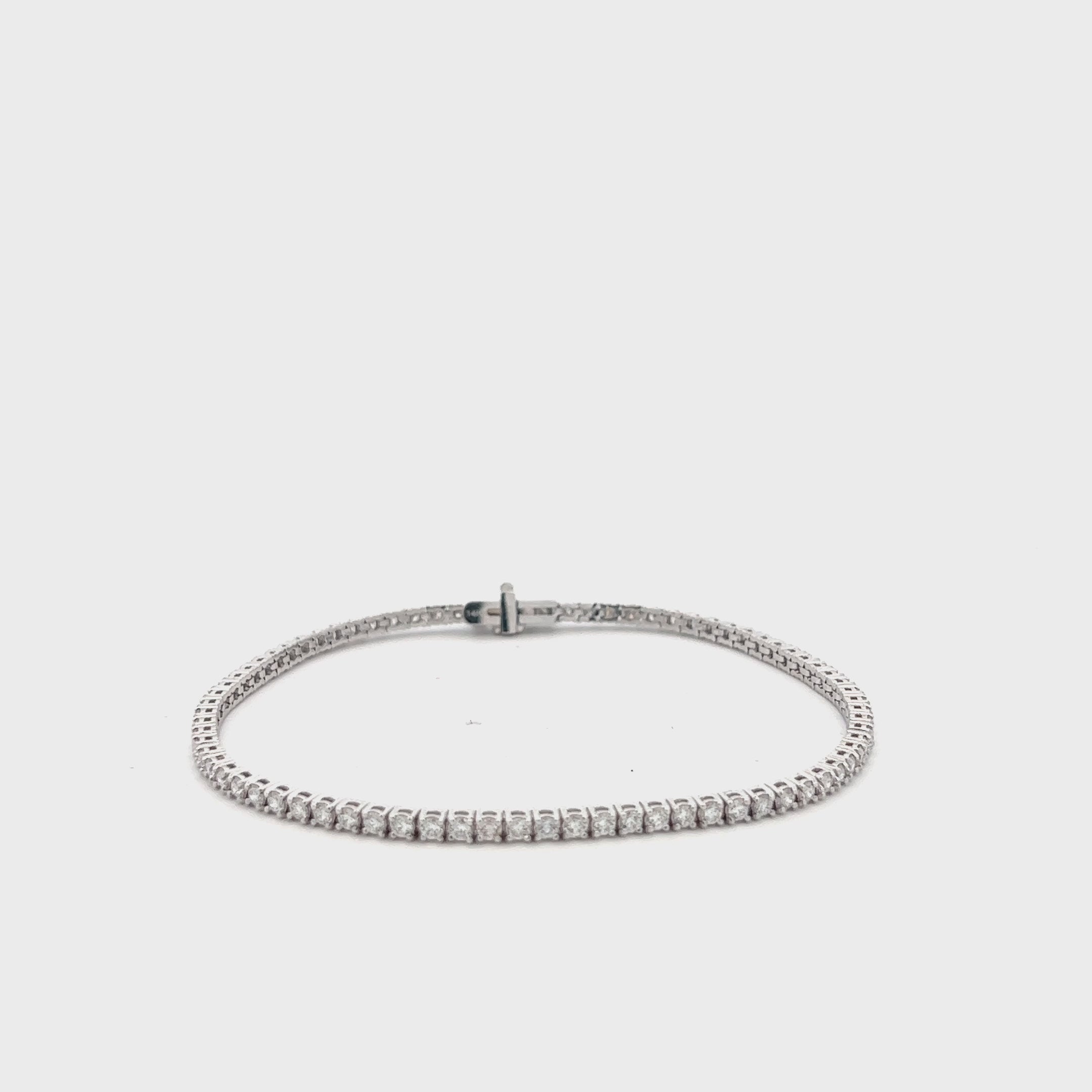 Lab Grown Diamond Tennis Bracelet (2.00 ct.) 2.40mm 4-Prongs Setting in 14K Gold