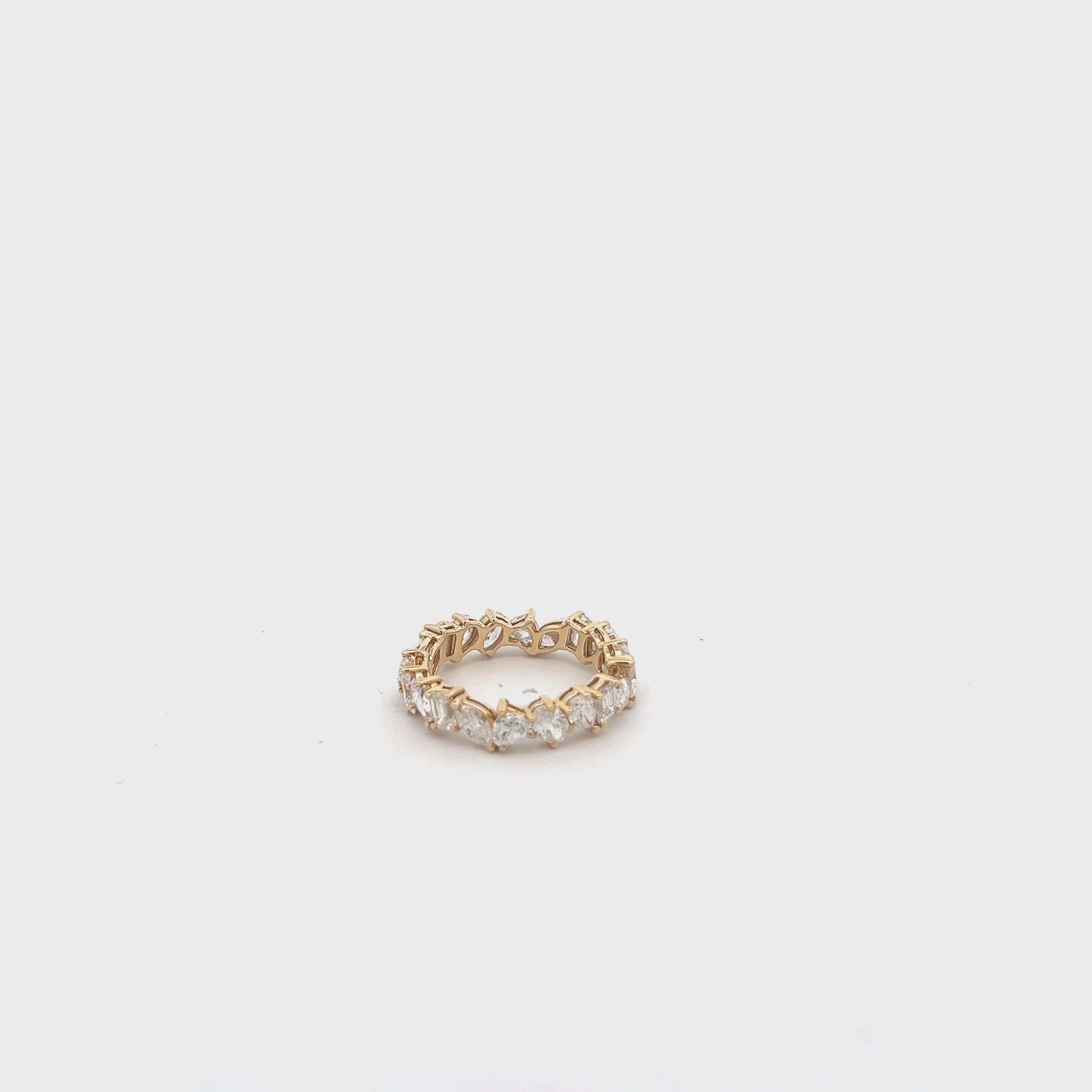 Fancy Multi Shape Diamond Eternity Band (3.43 ct.) in 18K Gold
