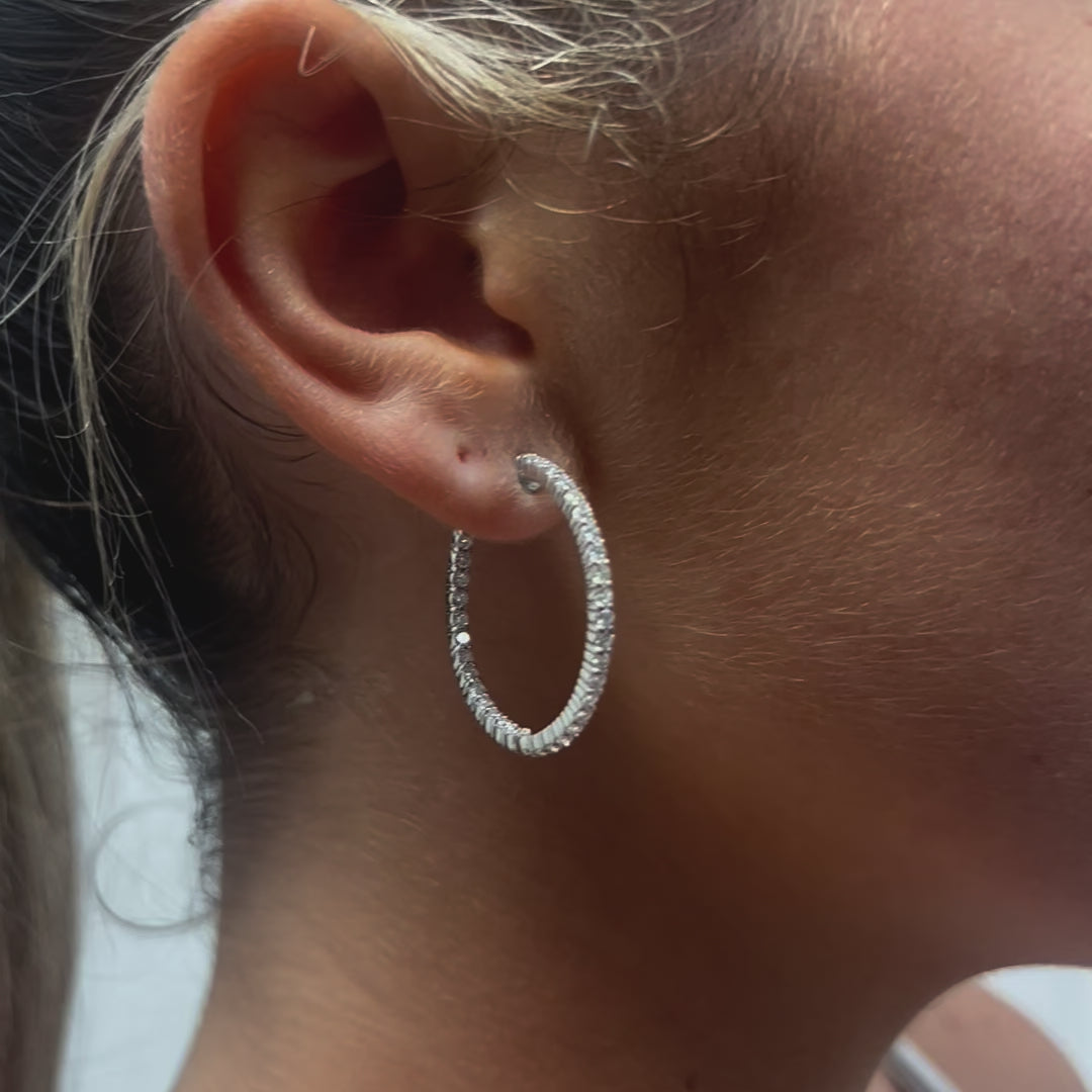 Lab Grown Diamond Inside-Out 1.25'' Hoop Earrings (2.00 ct.) in 14K Gold