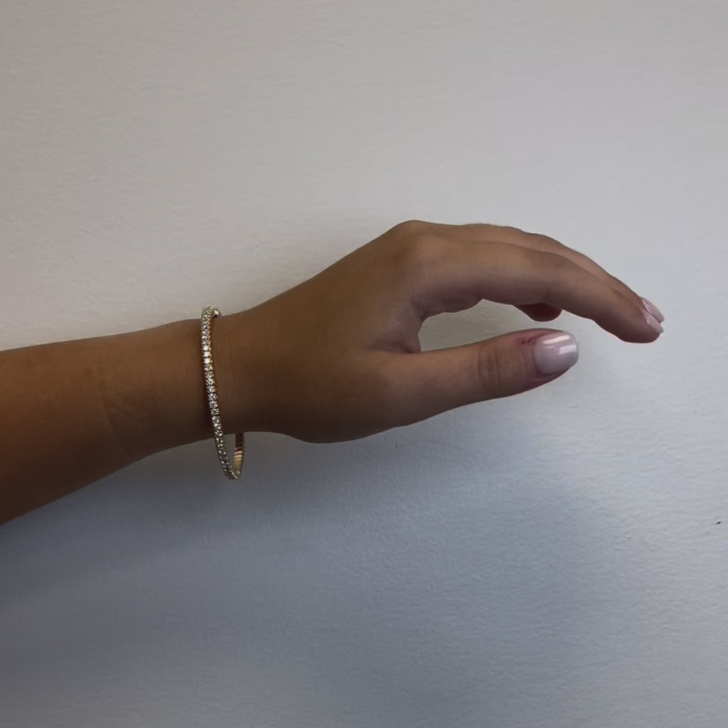 Stretchy Diamond Stackable Tennis Bracelet Cuff (3.25 ct.) in 14K Gold