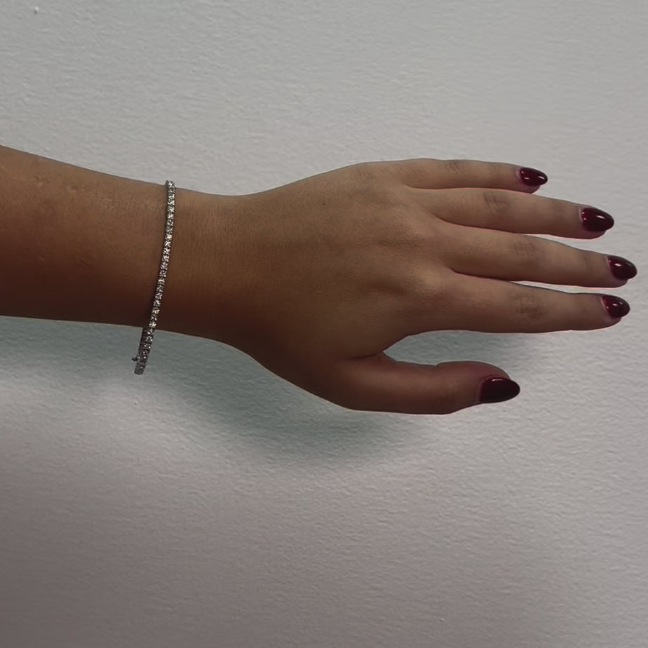 Lab Grown Diamond Tennis Bracelet (3.00 ct.) 2.65mm 4-Prongs Setting in 14K Gold