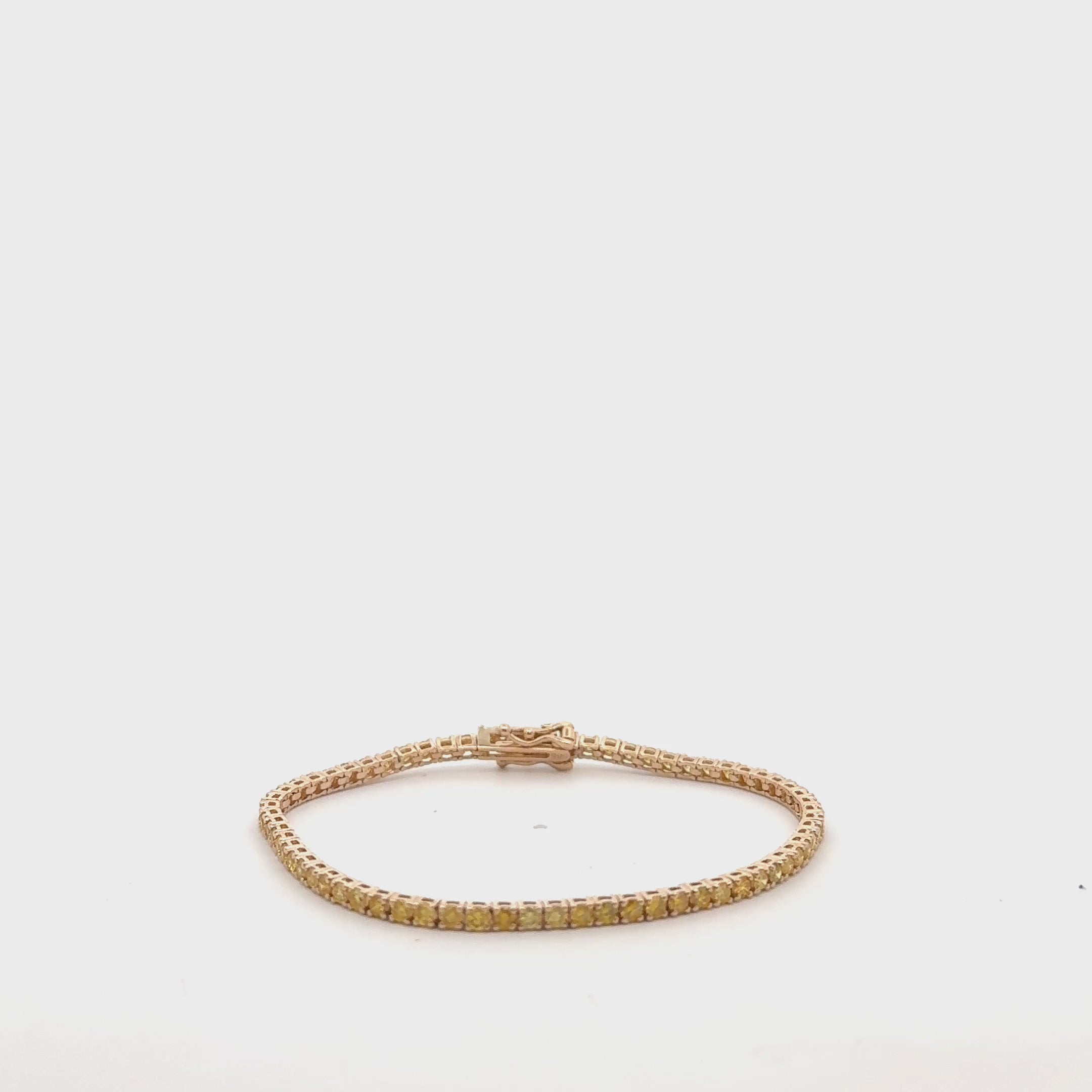 Fancy Yellow Diamonds Tennis Bracelet (2.80 ct.) 2 mm 4-Prongs Setting in 14K Gold