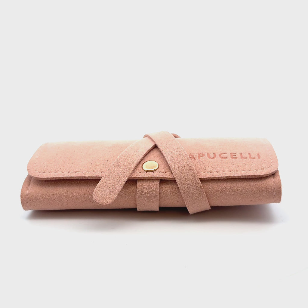 Capucelli Microfiber Mini Travel Jewelry Organizer Case Roll