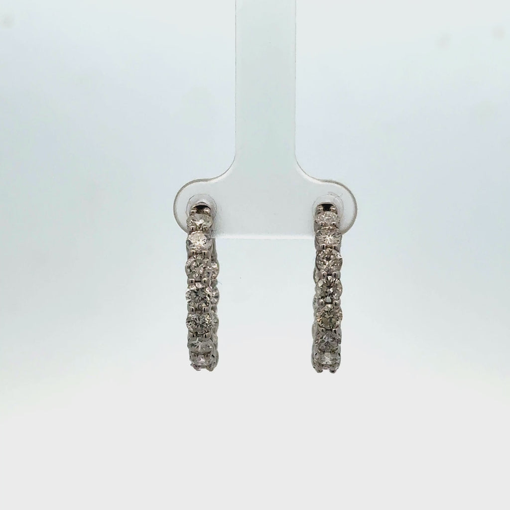 Diamond Inside-Out 1.00'' Hoop Earrings (4.00 ct.) 2.8 mm in 14K Gold