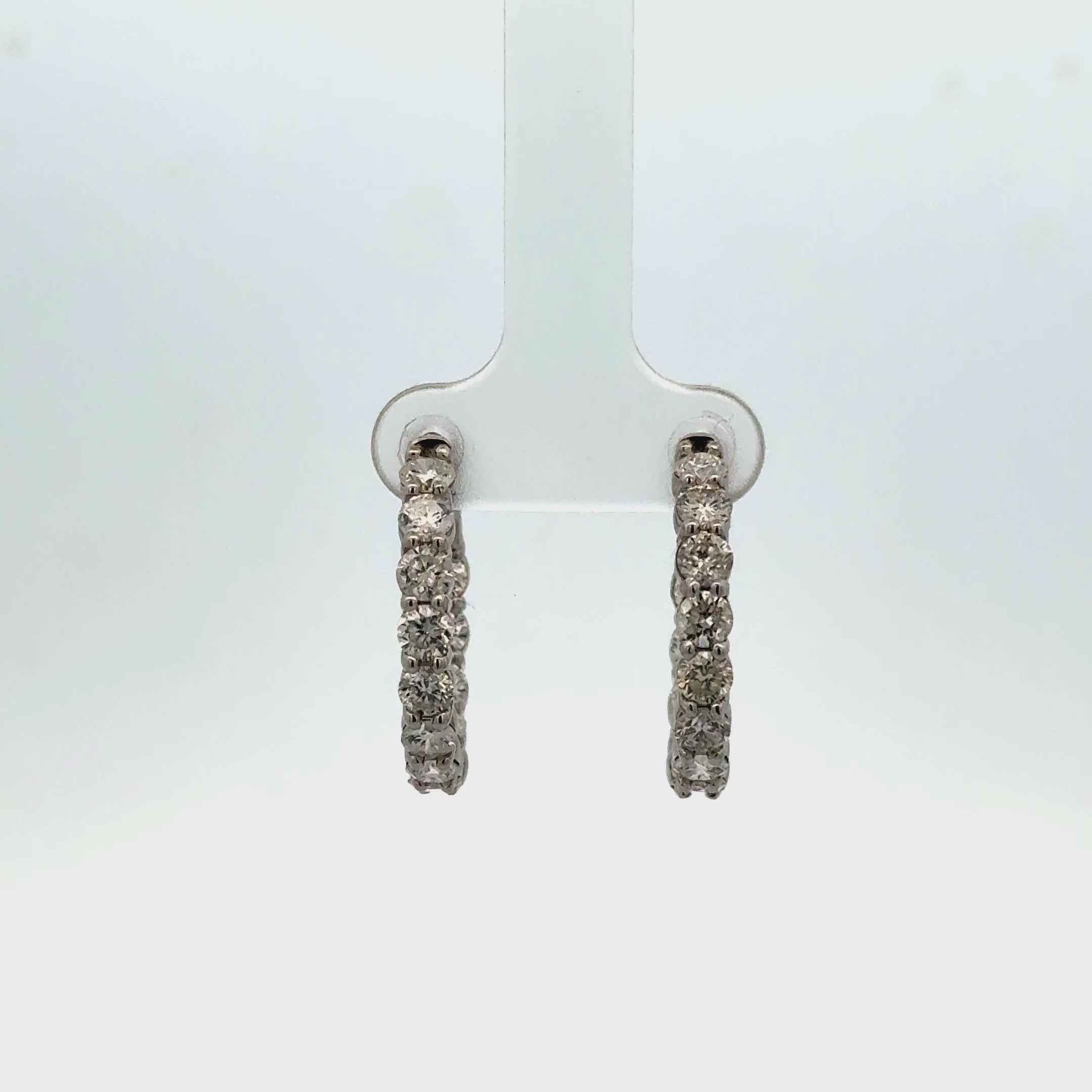 Diamond Inside-Out 1.00'' Hoop Earrings (4.00 ct.) 2.8 mm in 14K Gold