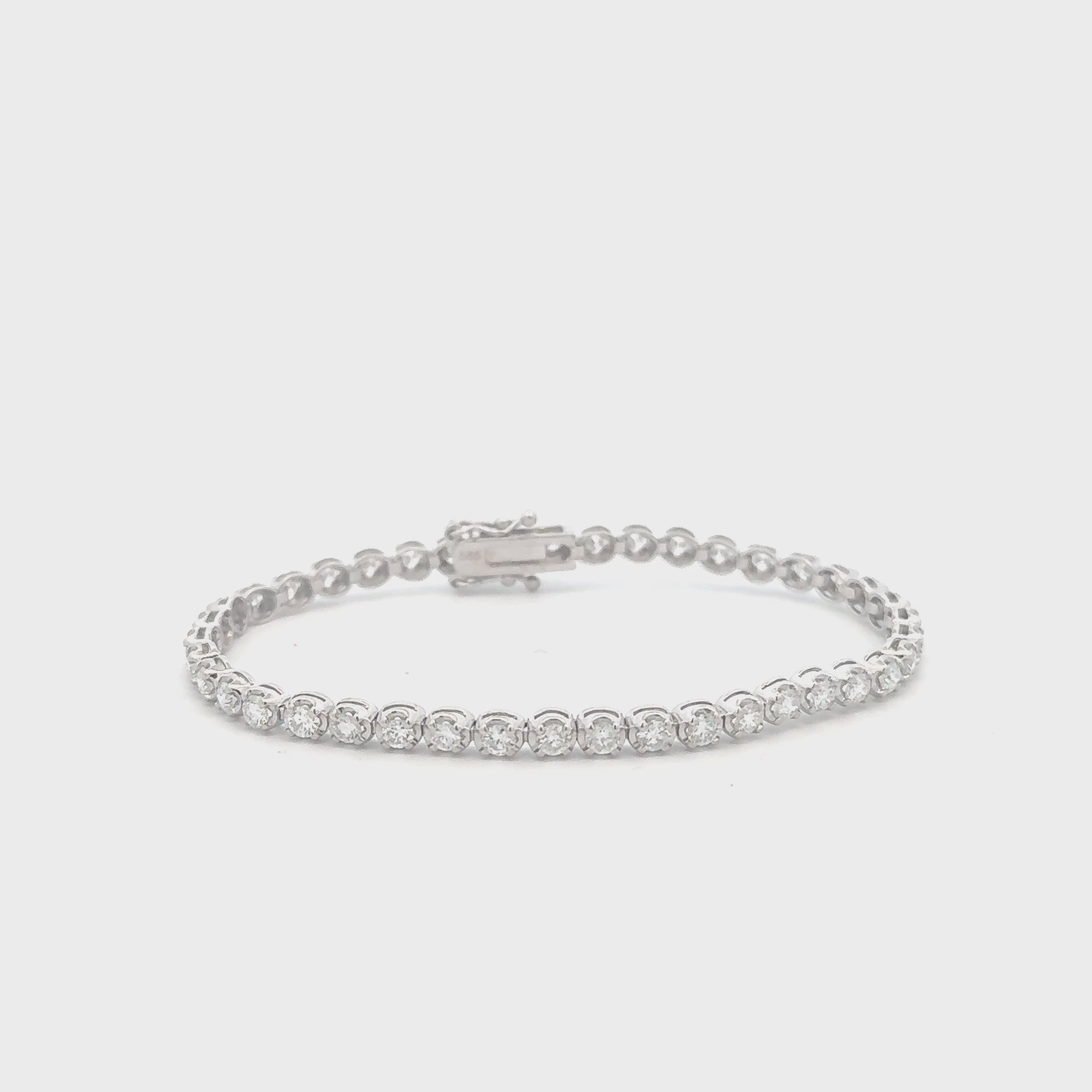 Diamond Tennis Bracelet (3.00 ct.) 3.60 mm Buttercup Setting in 14K Gold