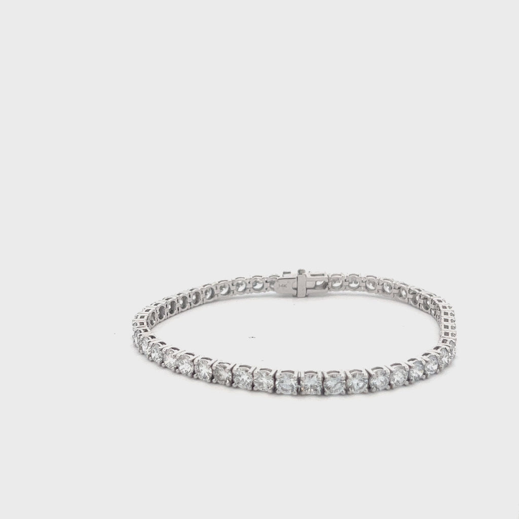 Lab Grown Diamond Tennis Bracelet (9.00 ct.) 4.00mm 4-Prongs Setting in 14K Gold