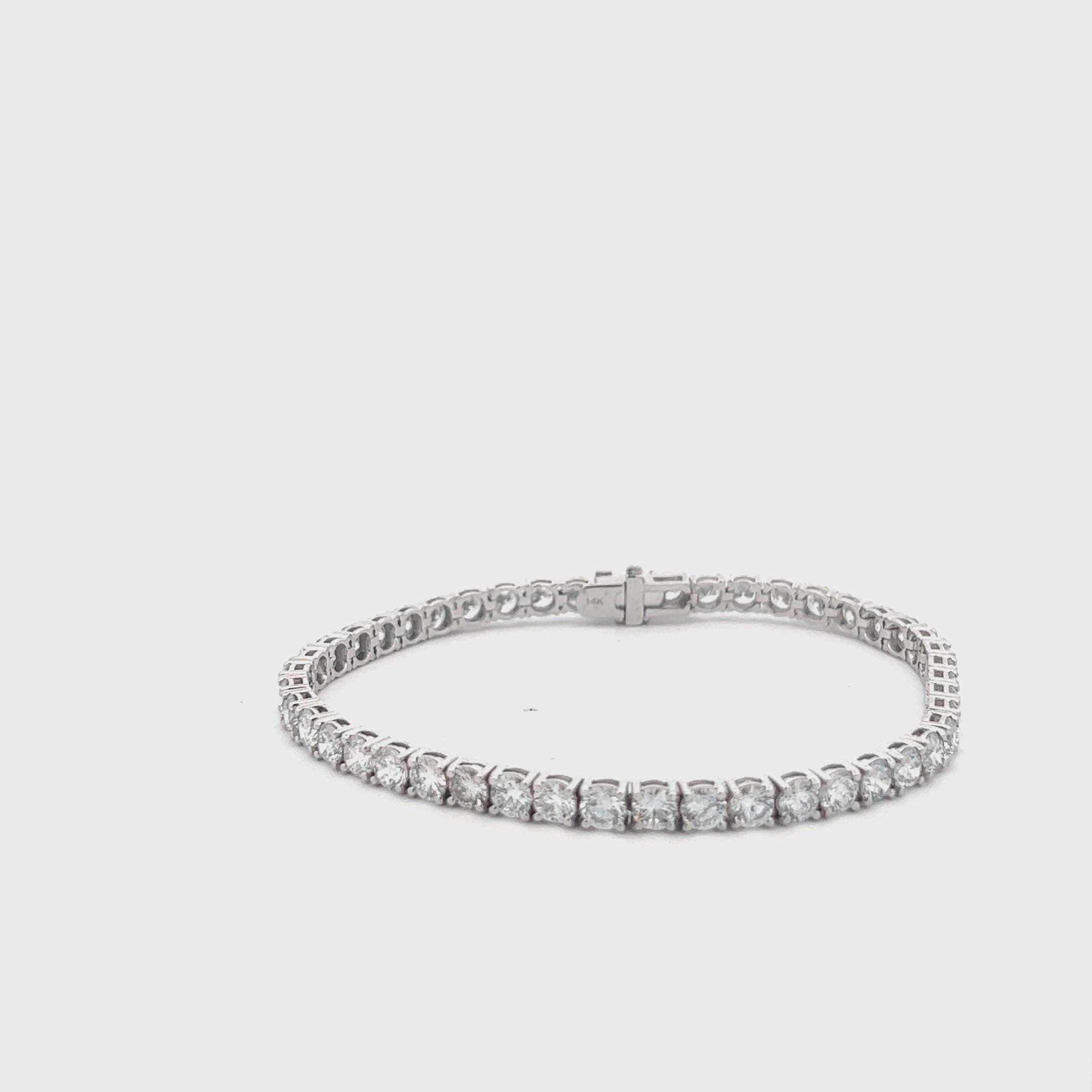 Lab Grown Diamond Tennis Bracelet (9.00 ct.) 4.00mm 4-Prongs Setting in 14K Gold