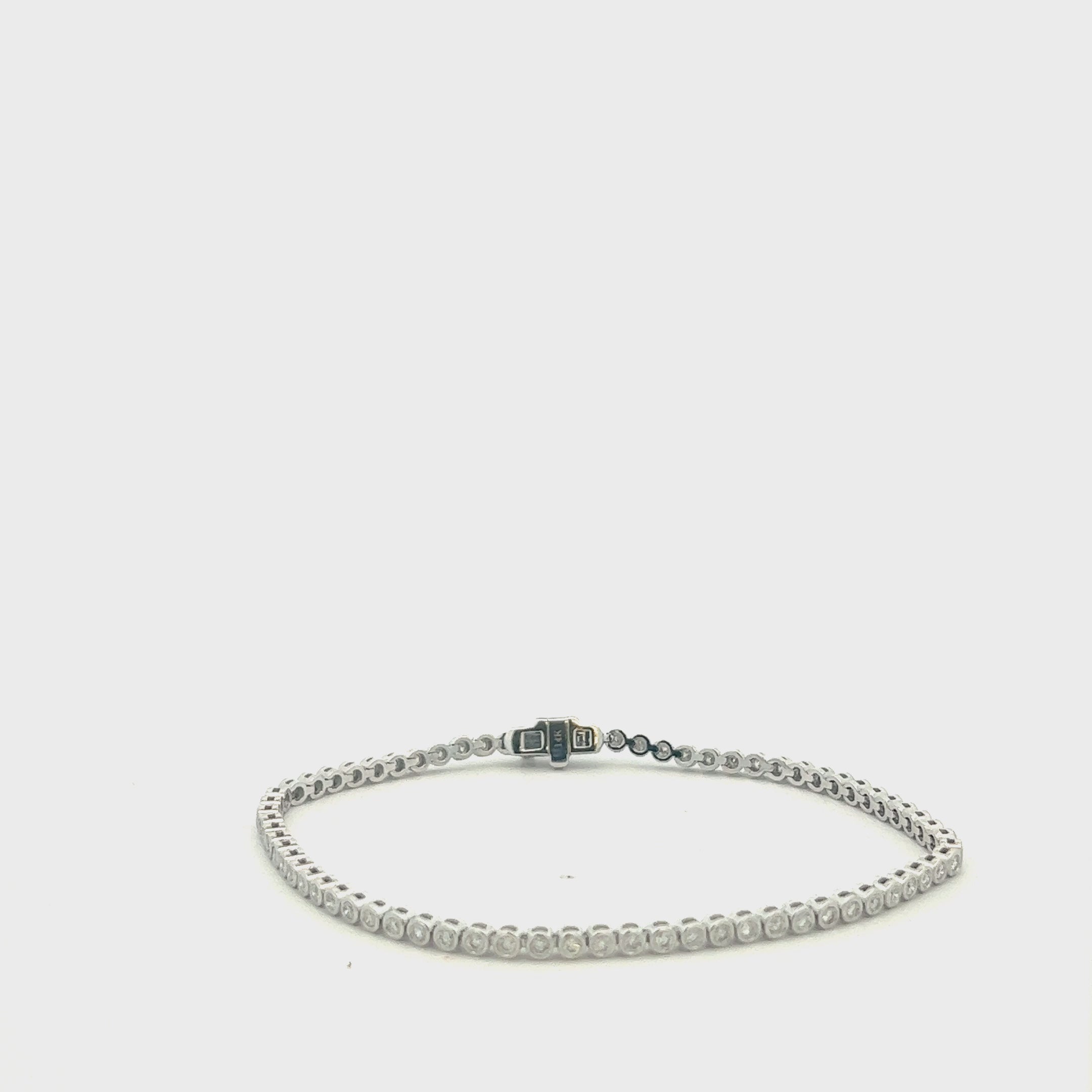 Diamond Tennis Bracelet (1.35 ct.) Bezel Setting in 14K Gold