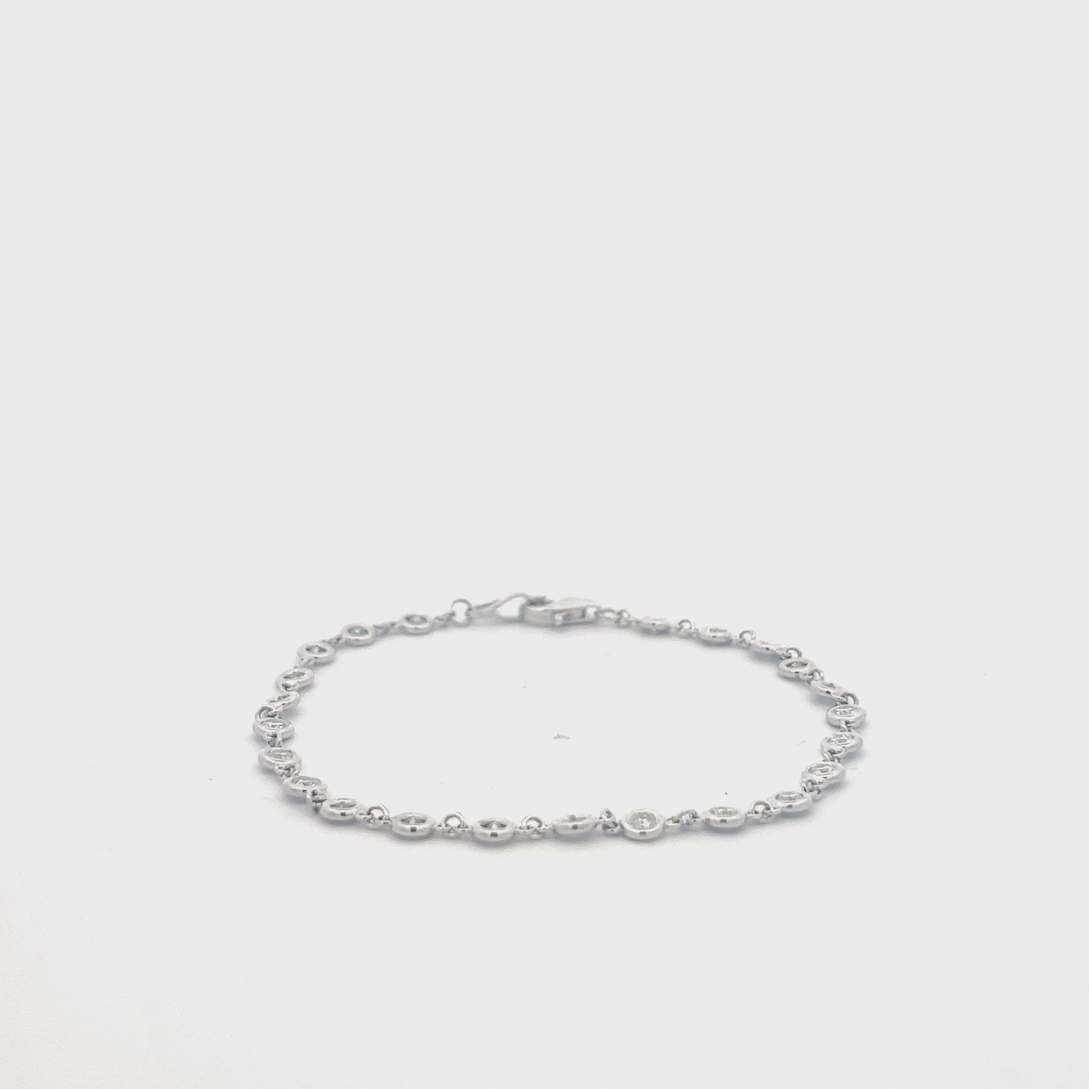 22 Stone Diamond By The Yard Bracelet (0.80 ct.) in 14K Gold