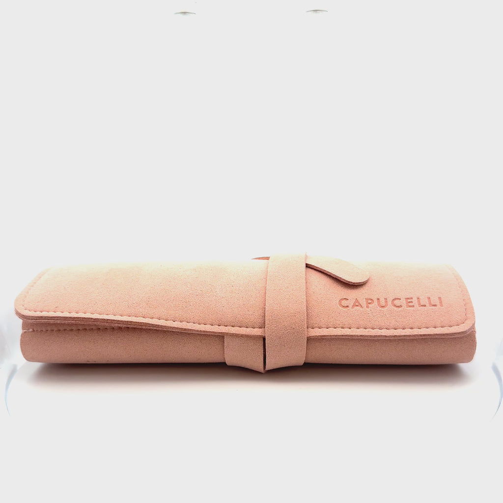 Capucelli Microfiber Travel Jewelry Organizer Case Roll