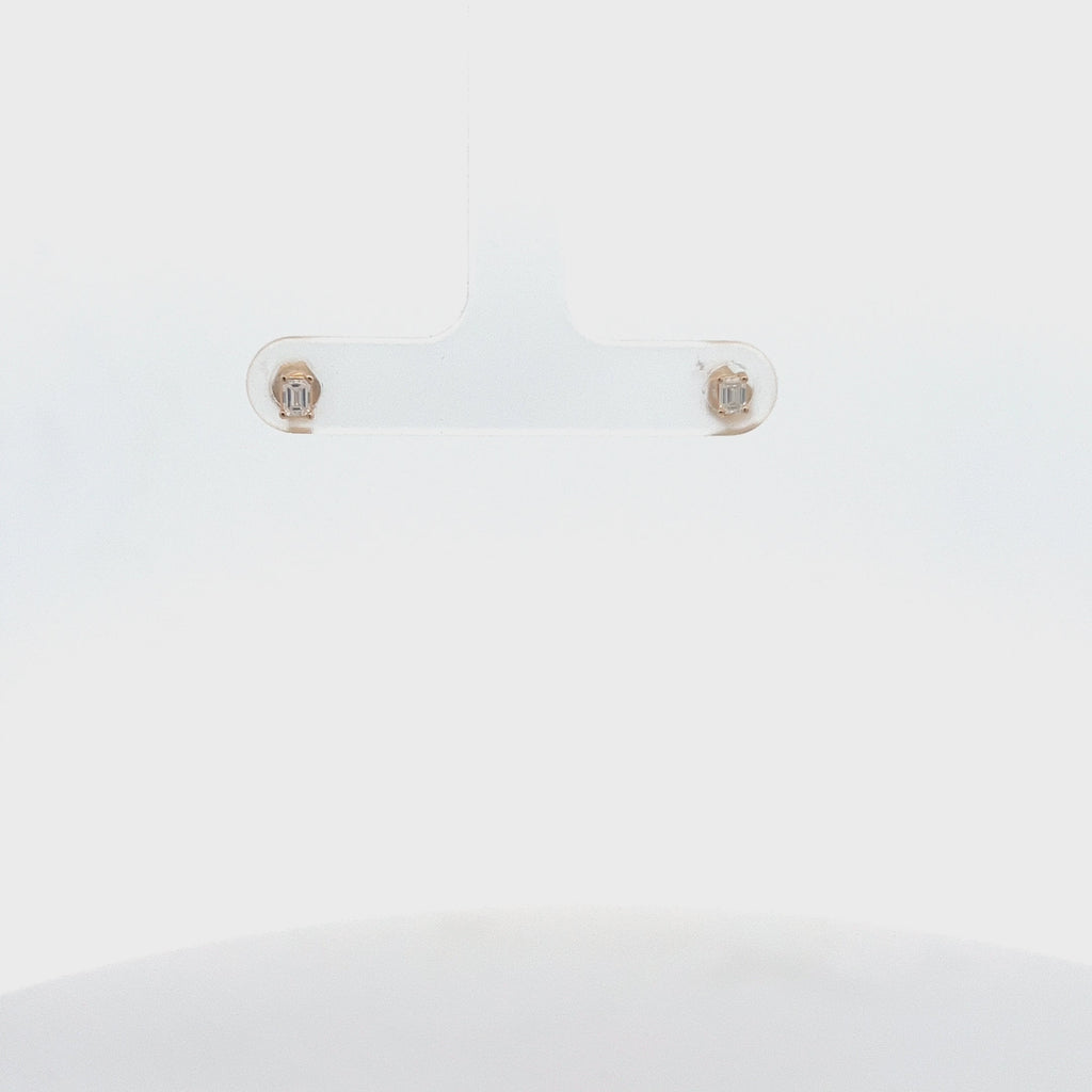 Emerald Cut Diamond Micro Studs Earrings (0.20 ct.) in 14K Gold