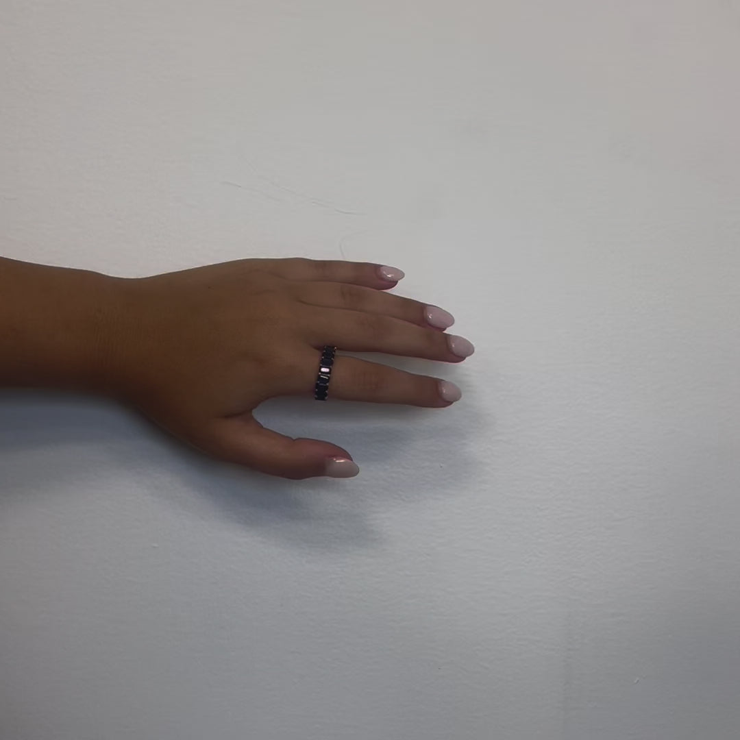 Emerald Cut Blue Sapphire Halfway Eternity Band (5.07 ct.) in 14K Gold