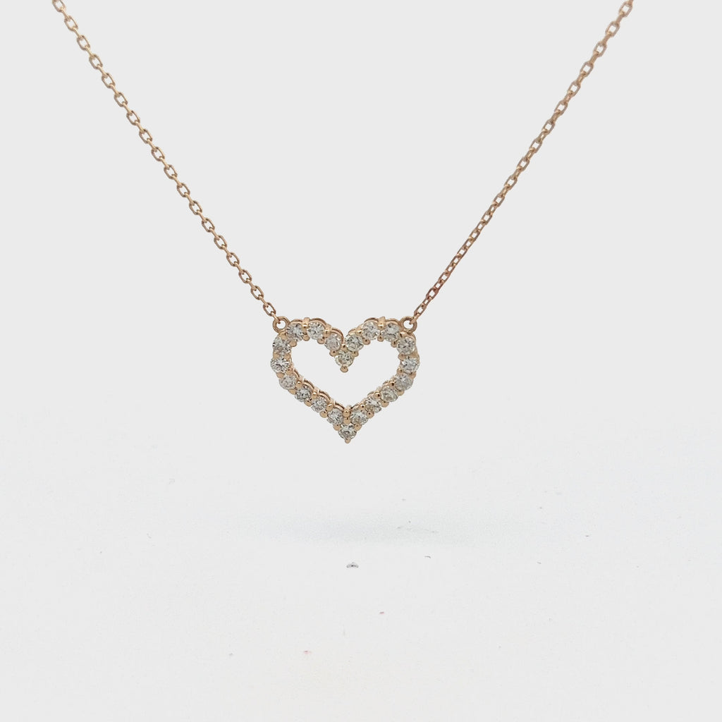 Diamond Heart Necklace (1.00 ct.) in 14K Gold
