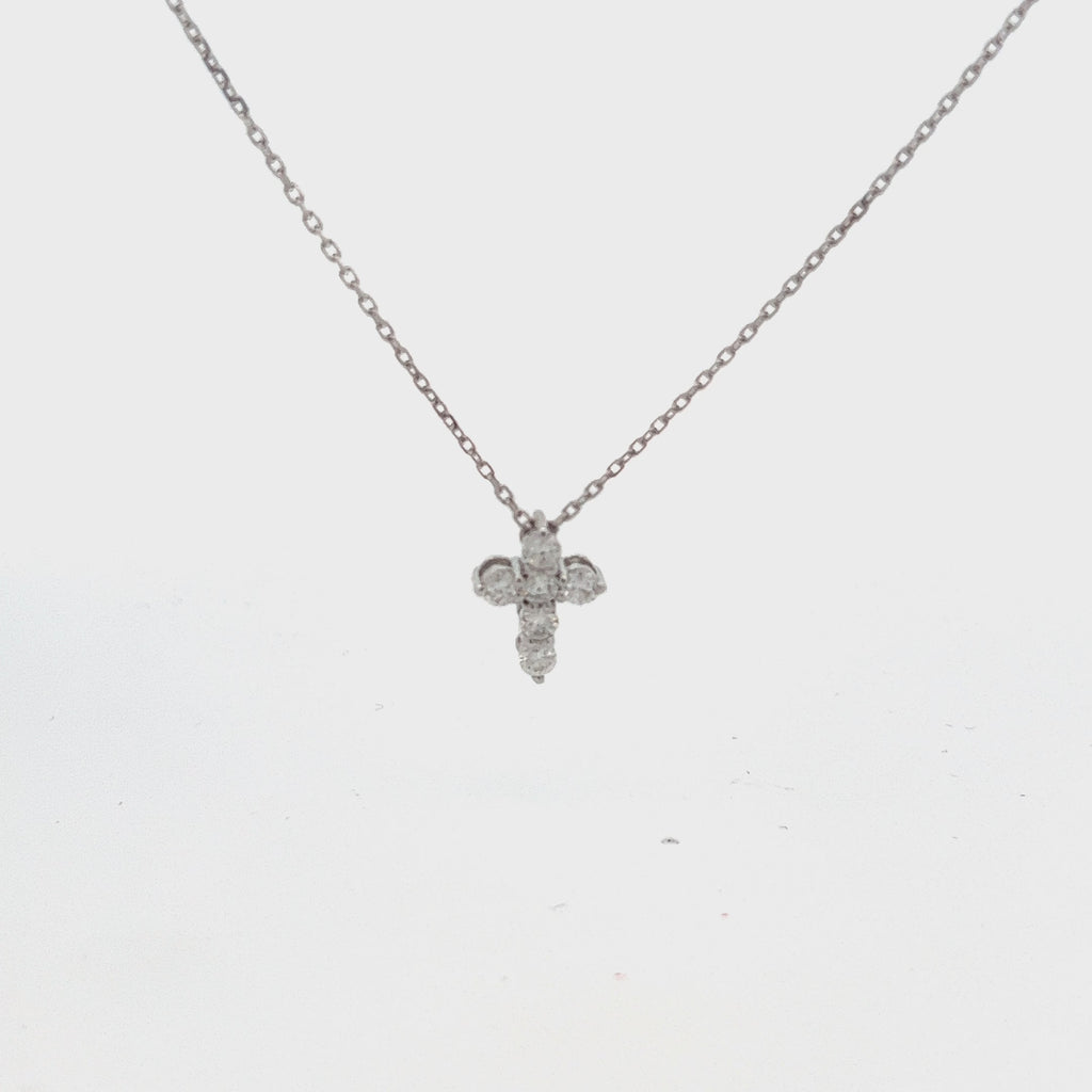 Diamond Cross Necklace (0.75 ct.) in 14K Gold