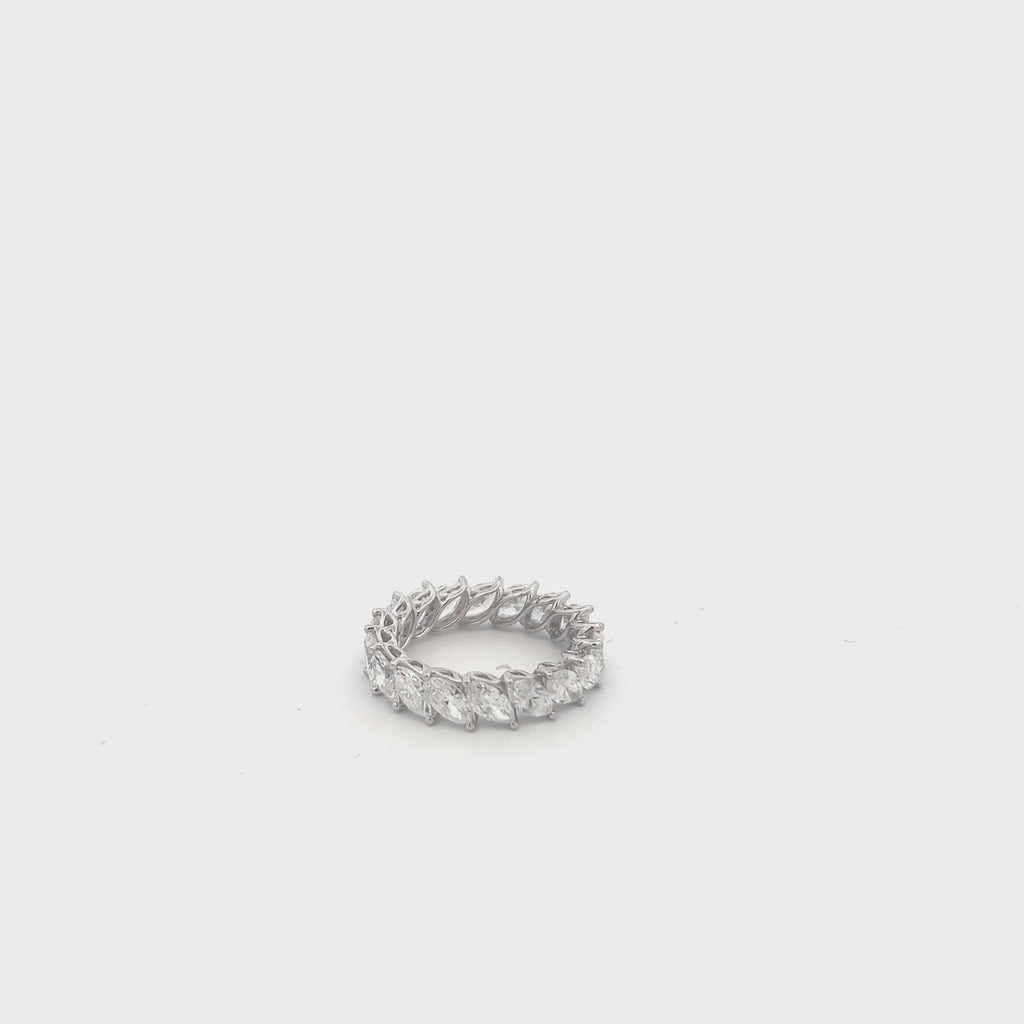 Marquise Shape Diamond Eternity Band (4.54 ct.) in 18K Gold