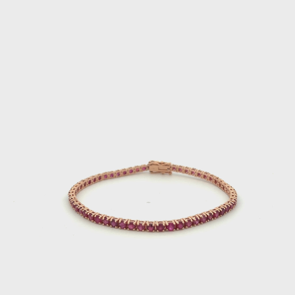 Ruby Tennis Bracelet (6.00 ct.) 2.90mm 4-Prongs Setting in 14K Gold