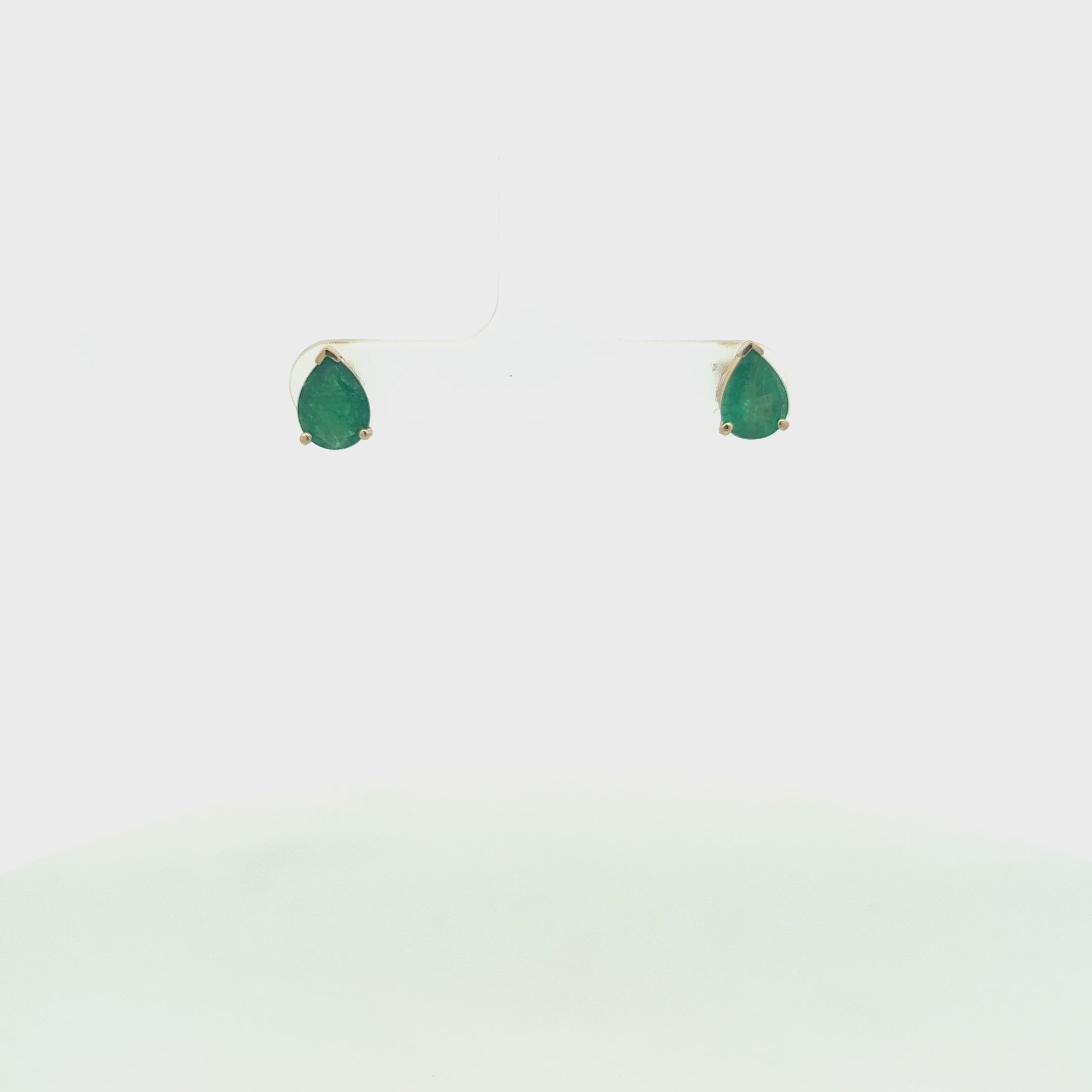 Emerald Pear Shape Studs Earrings (1.60 ct.) in 14K Gold