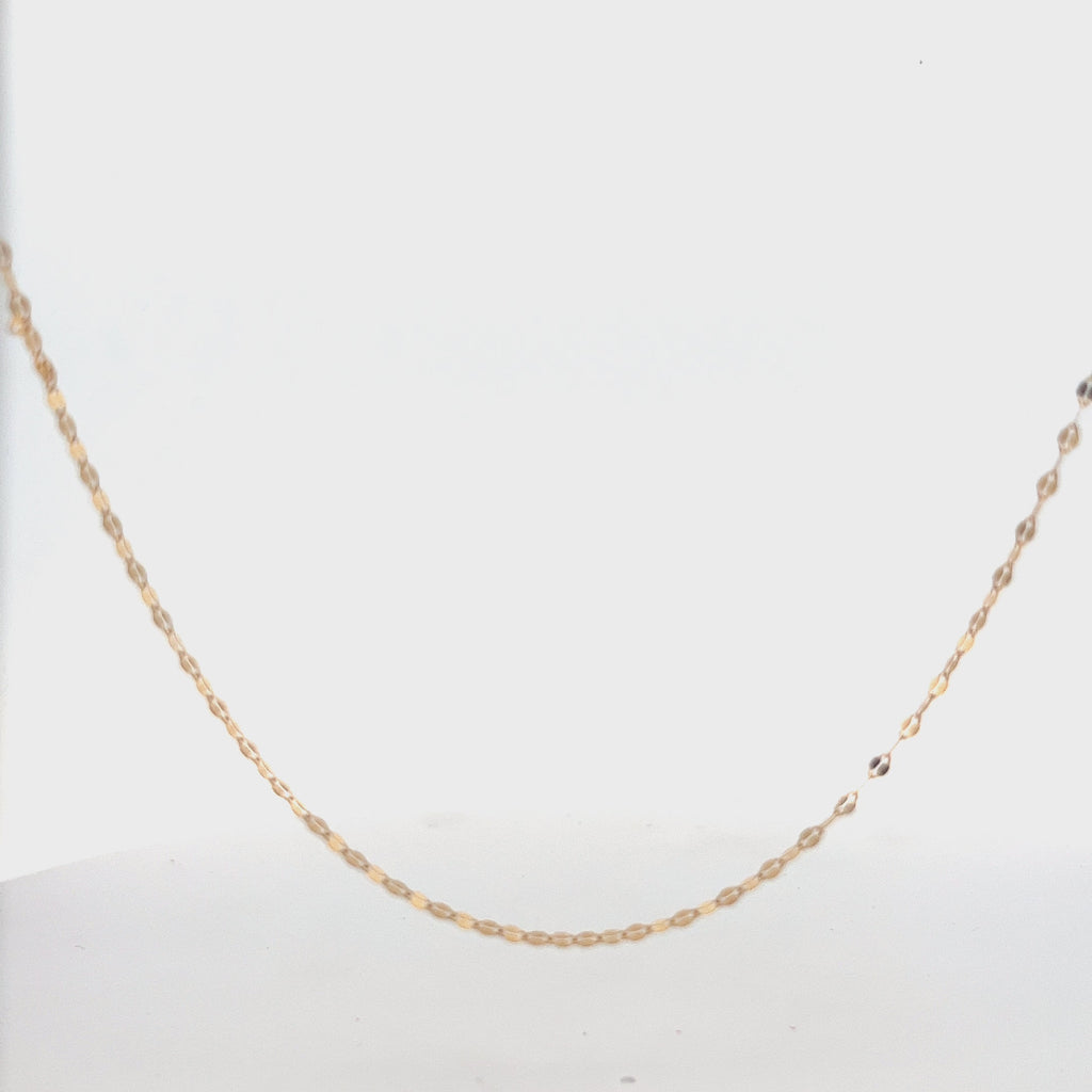 Flat Mirror Chain Necklace in 14K Gold