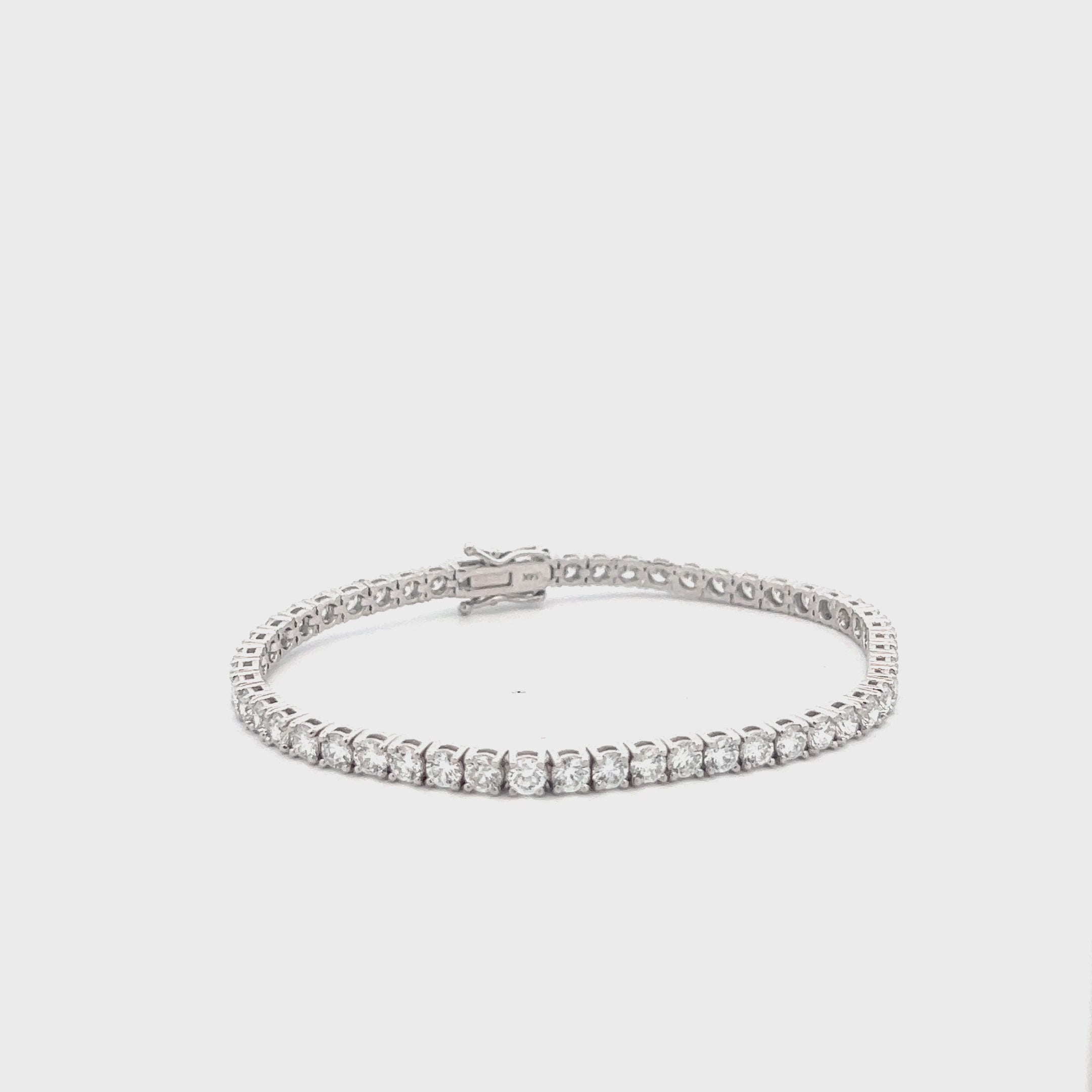 Lab Grown Diamond Tennis Bracelet (7.00 ct.) 3.60mm 4-Prongs Setting in 14K Gold