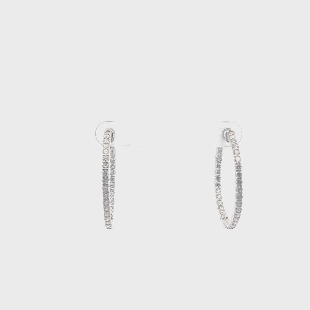 Lab Grown Diamond Inside-Out 1.25'' Hoop Earrings (2.00 ct.) in 14K Gold
