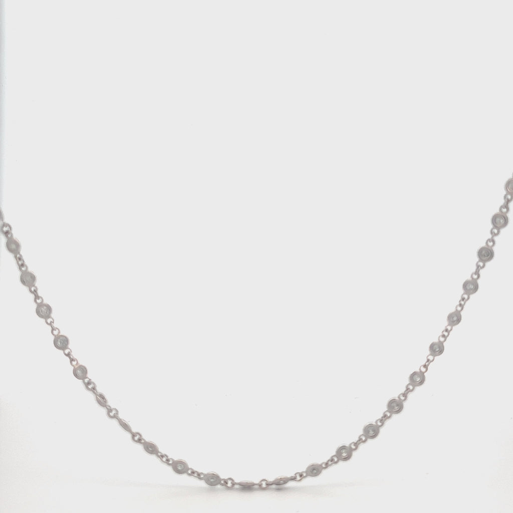 Diamond Station Necklace With Paper Clip Chain (0.80 ct.) in 14K Gold