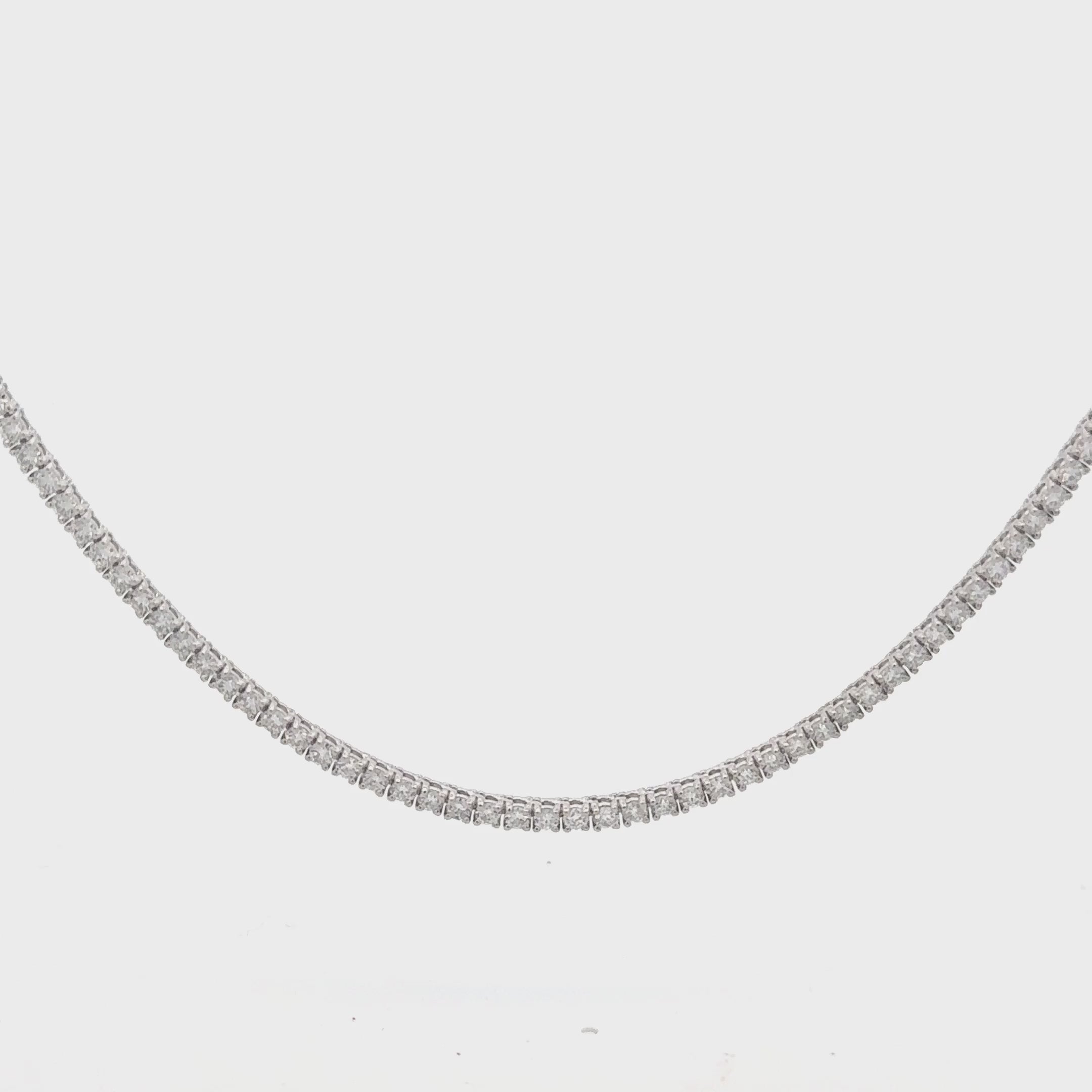 Lab Grown Diamond Tennis Necklace (7.50 ct.) 2.3 mm 4-Prongs Setting in 14K Gold
