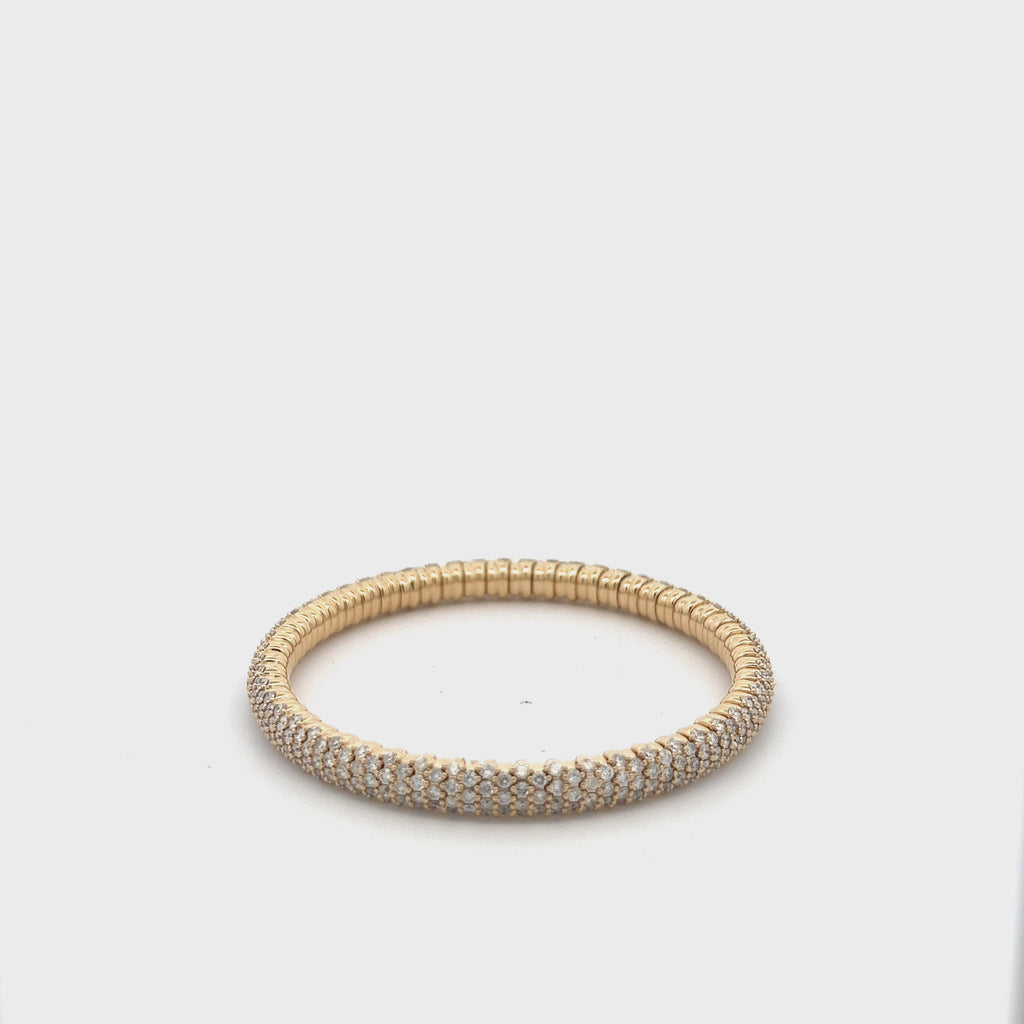 Diamond Stretch Bangle Bracelet (6.70ct.) in 14K Gold
