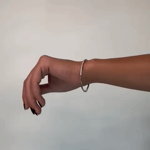 0.80 Ct. t. w. Half Way Flexible 14k Diamond Thin Stackable Bangle Bracelet Cuff