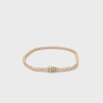 Diamond Tennis Bracelet (3.00 ct.) 3.60 mm Buttercup Setting in 14K Gold