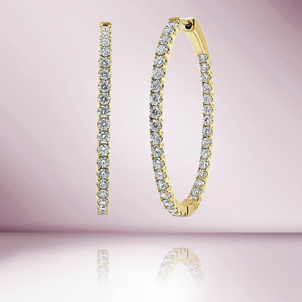 Diamonds Inside-Out Hoop Earrings (2.60 ct.) in 14K Gold