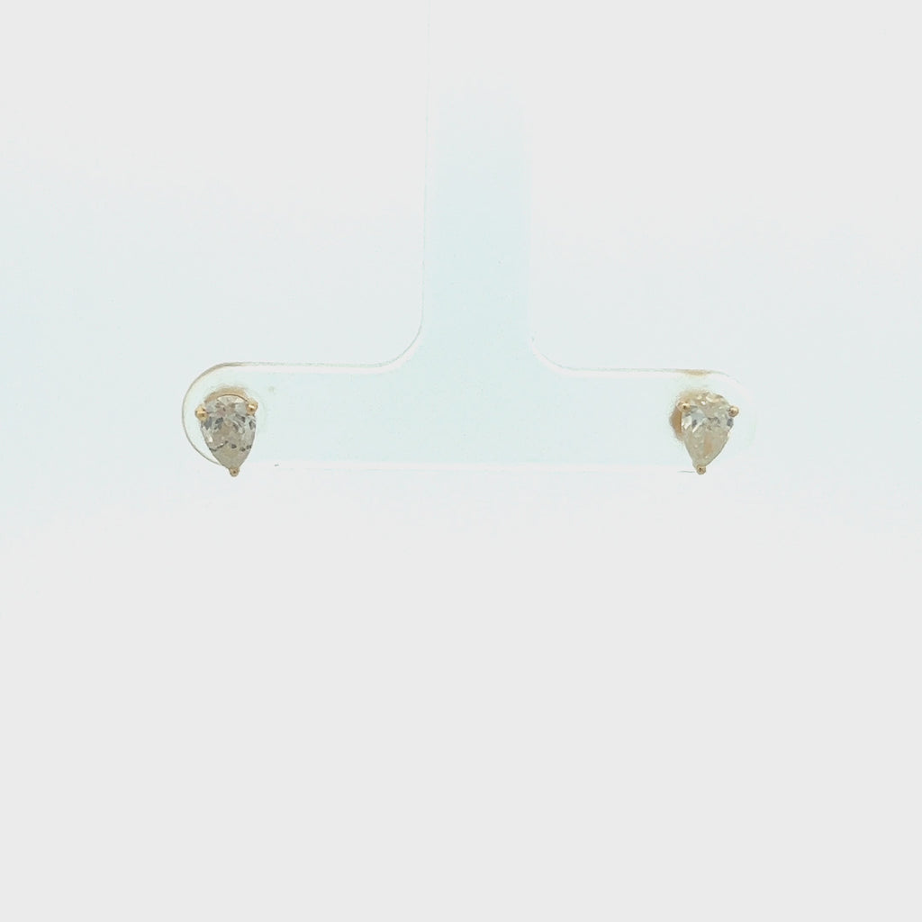 Pear Shape Diamond Studs Earrings (0.70 ct.) in 14K Gold